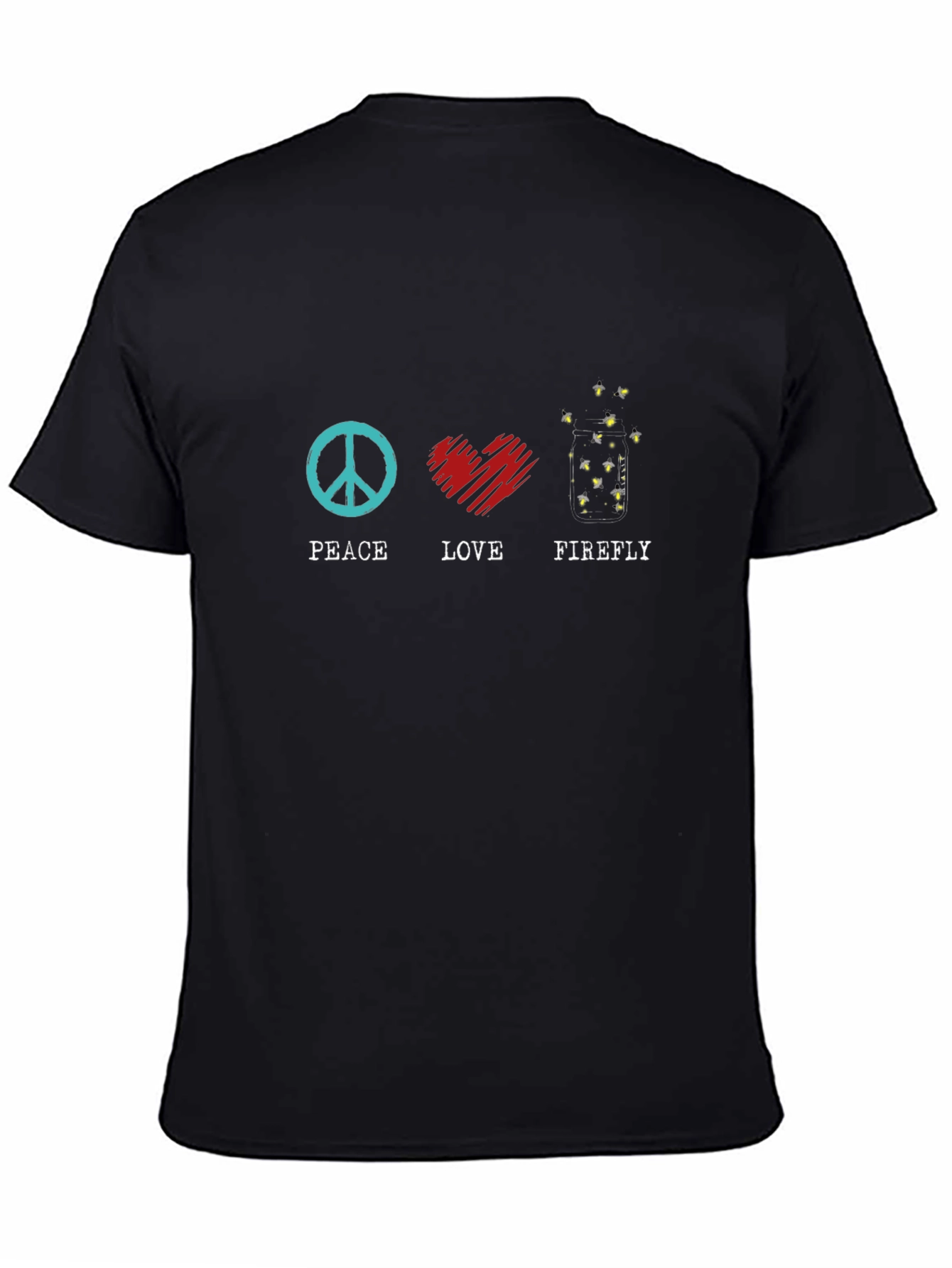 Peace Love Firefly Graphic Tee - Black