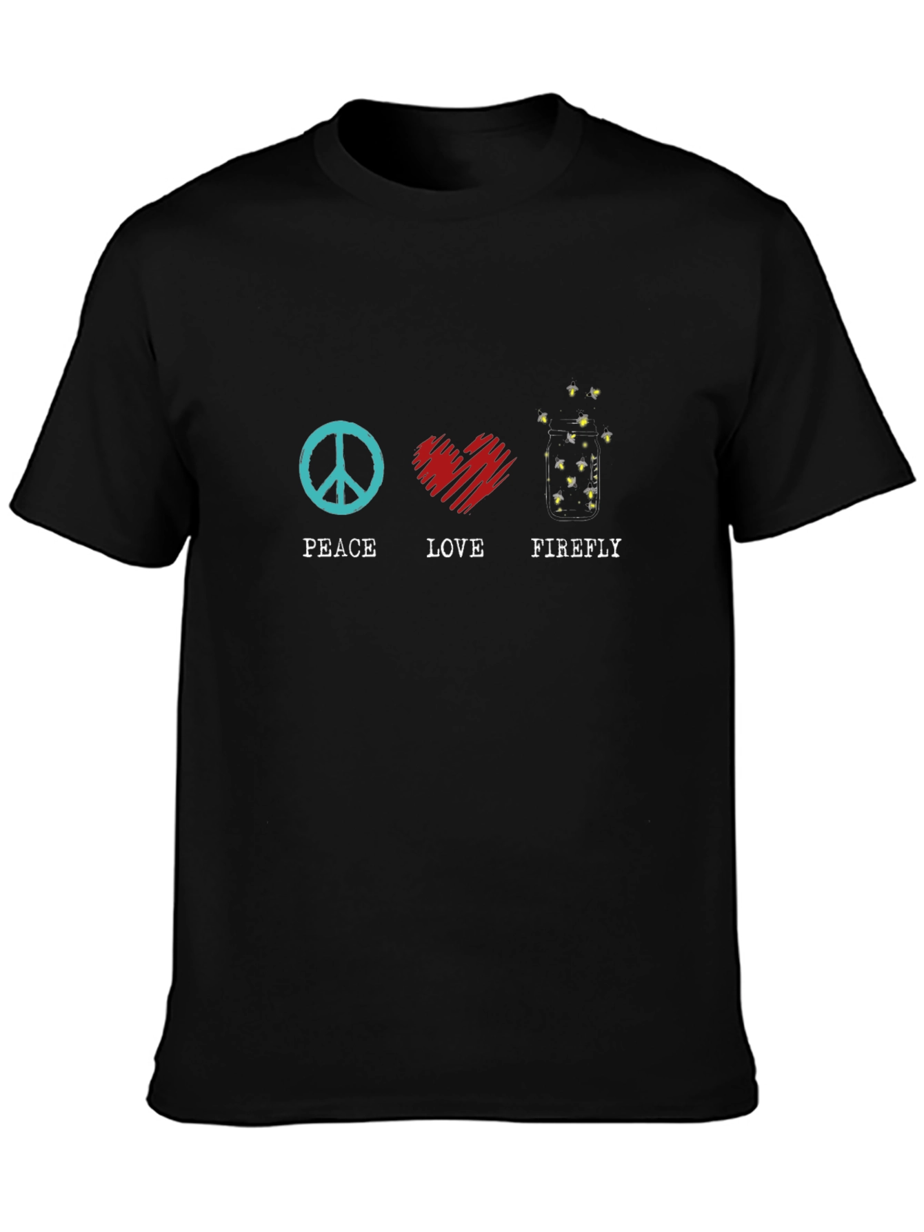 Peace Love Firefly Graphic Tee - Black