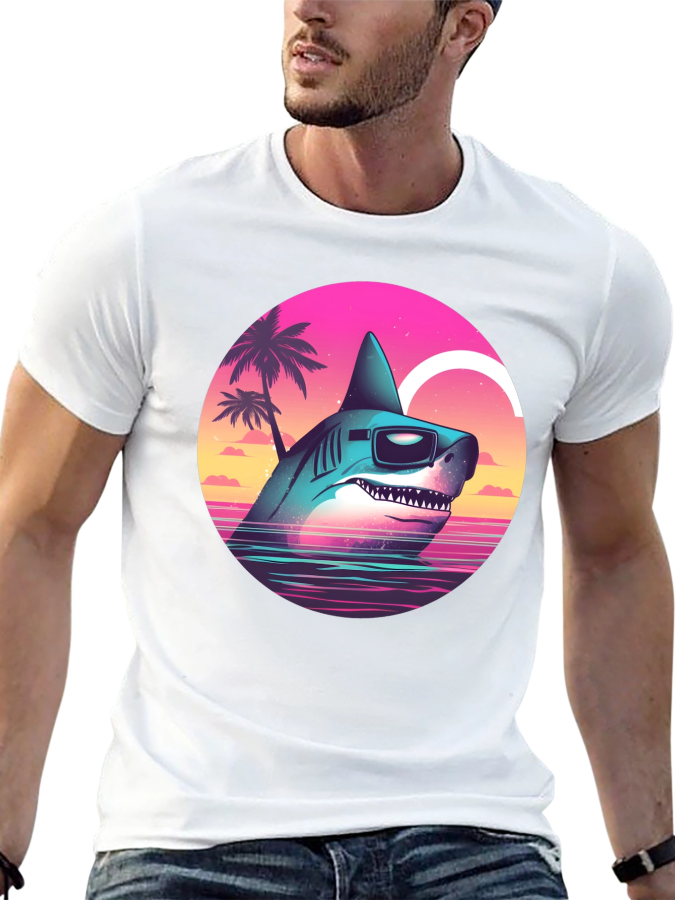 Retro Shark T-Shirt - Summer Vibes