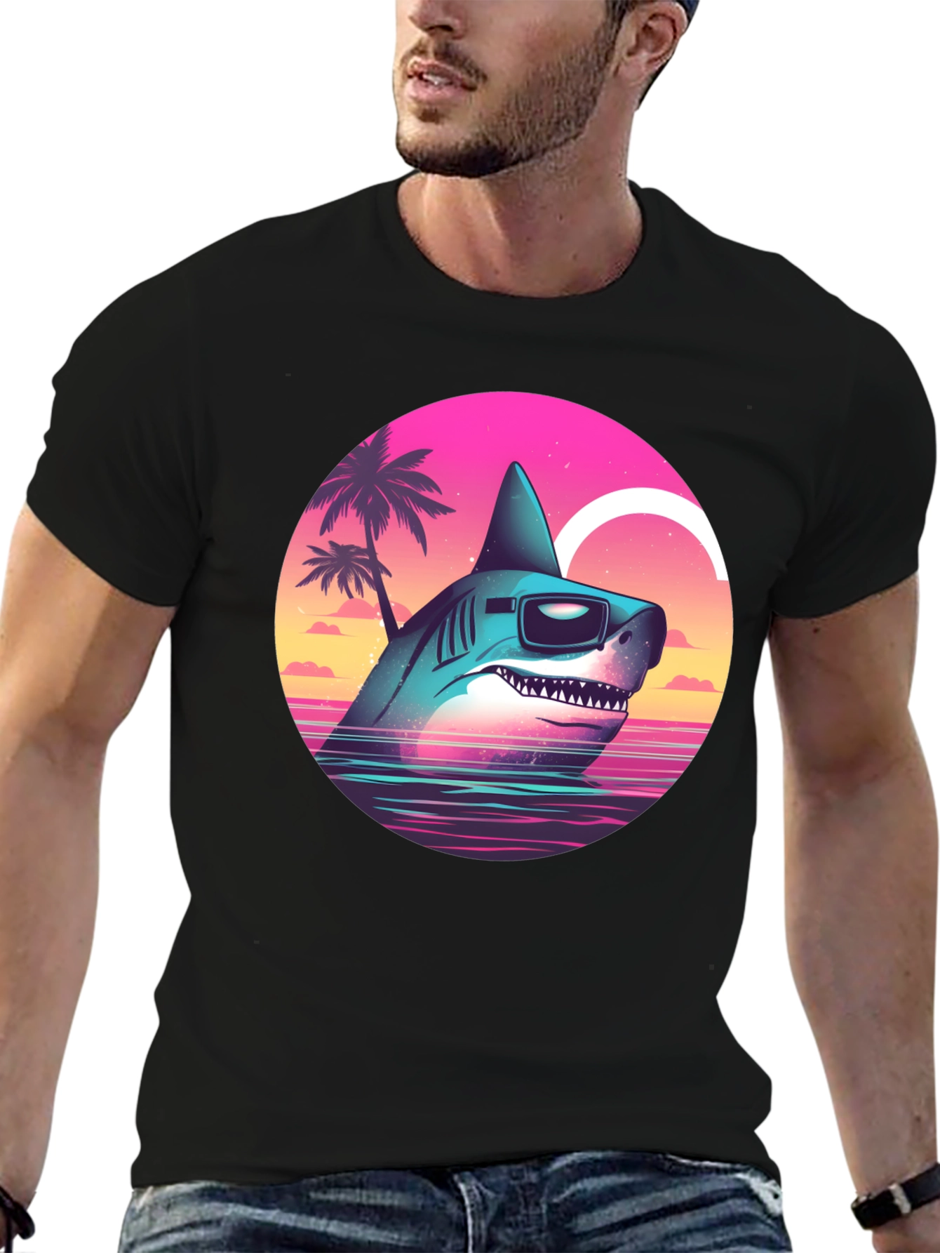 Retro Shark T-Shirt - Summer Vibes