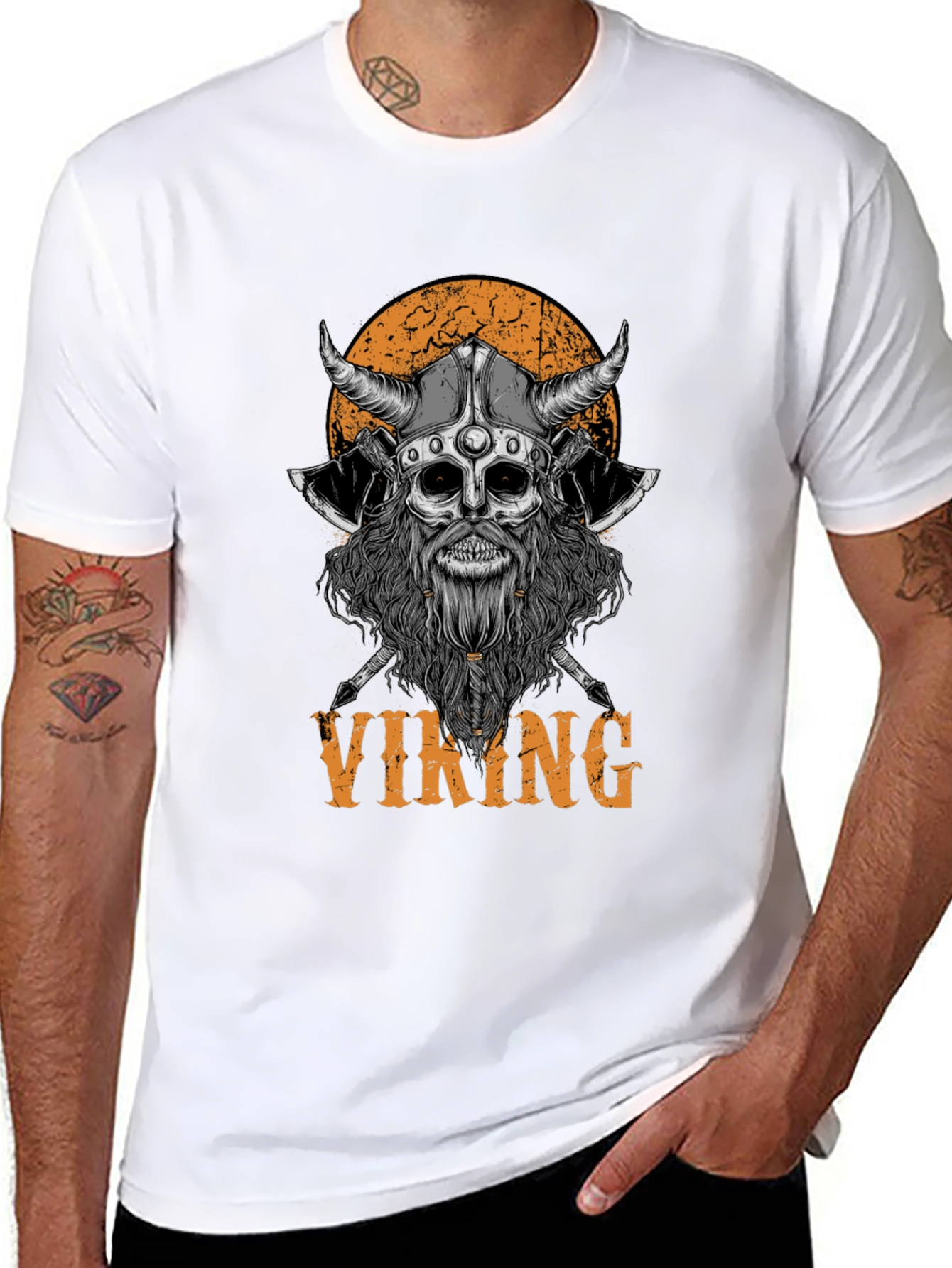 Viking Skull Graphic Black T-Shirt