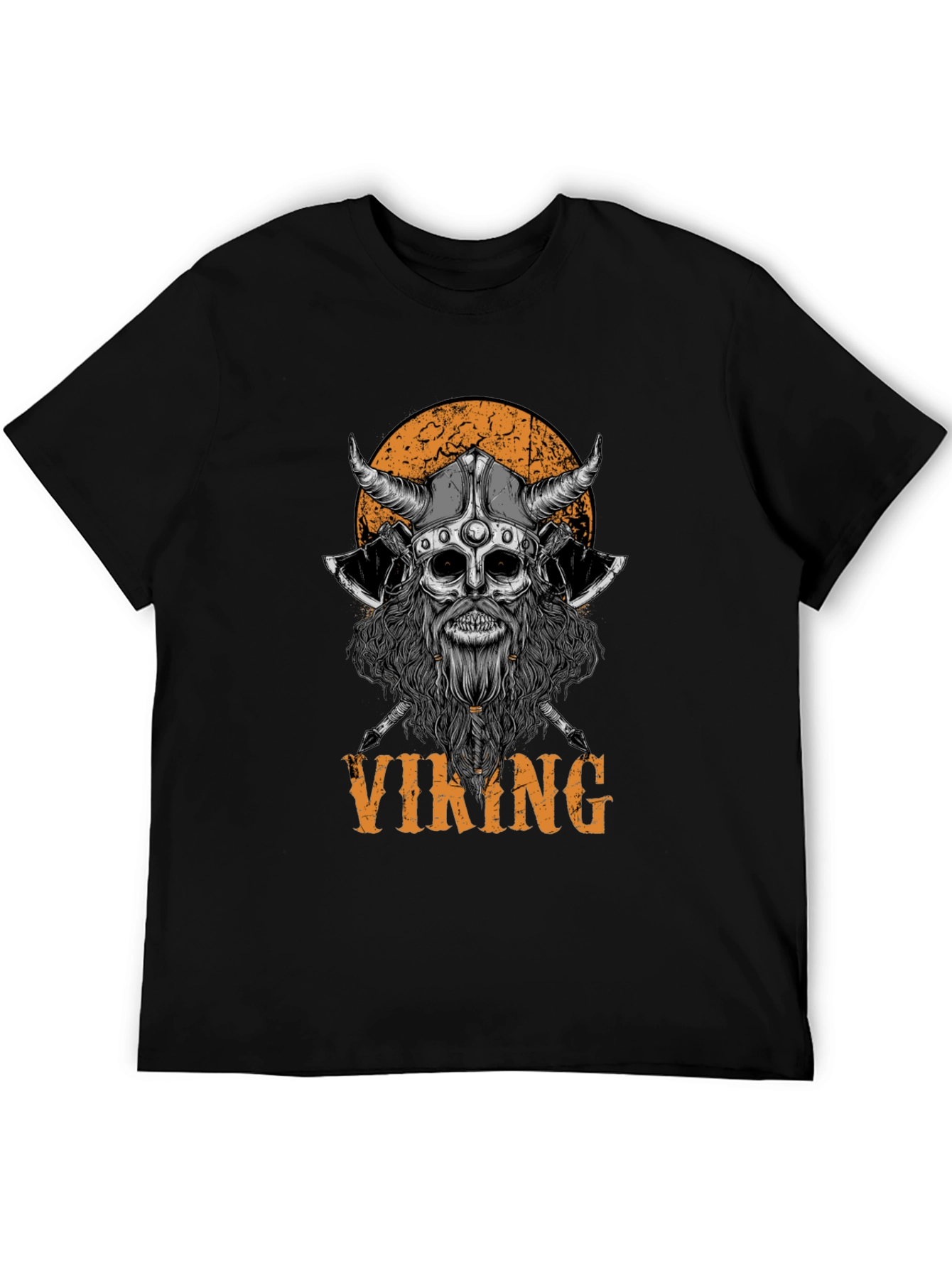 Viking Skull Graphic Black T-Shirt