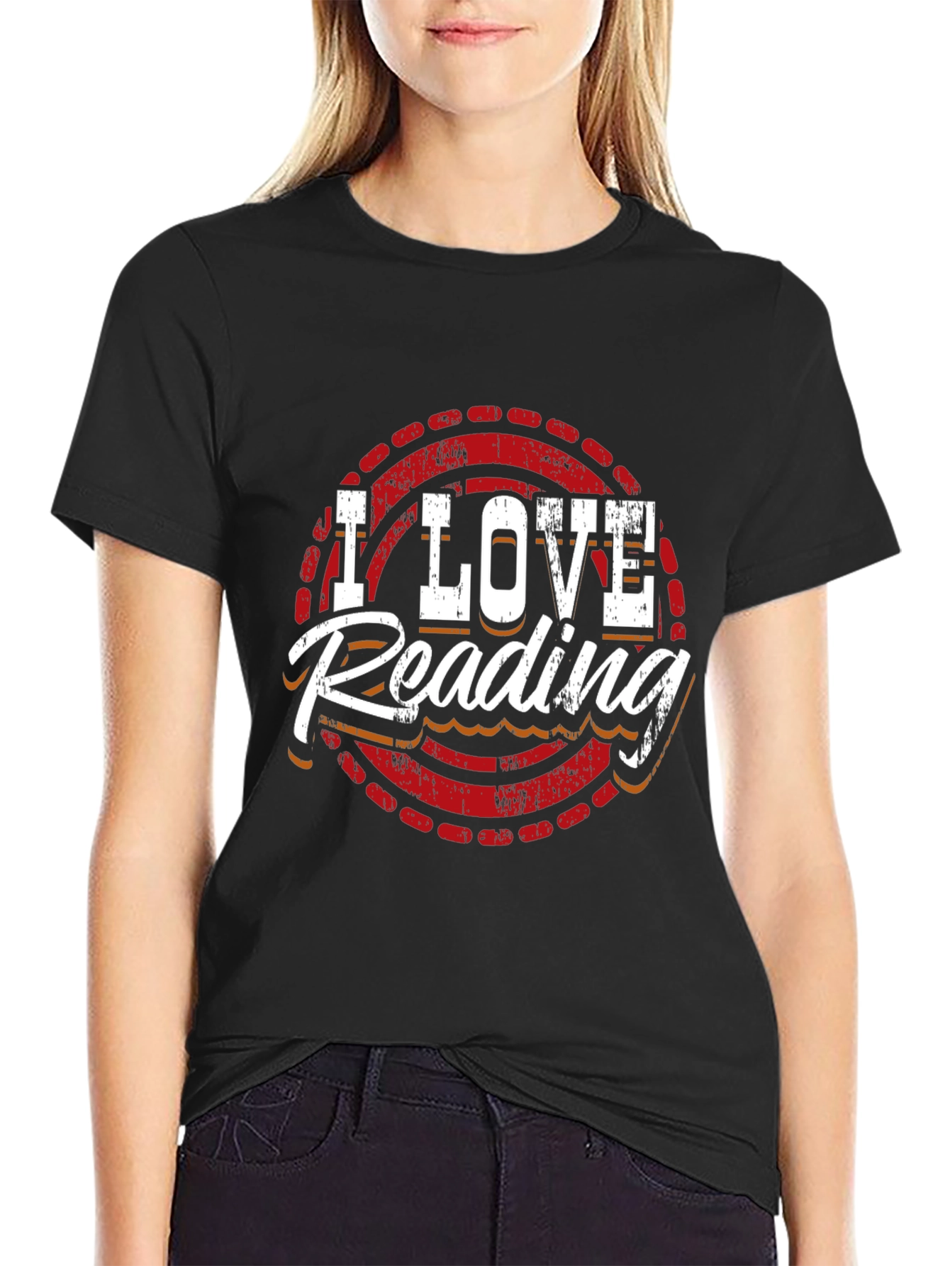 I Love Reading Graphic Tee - Black Cotton T-Shirt