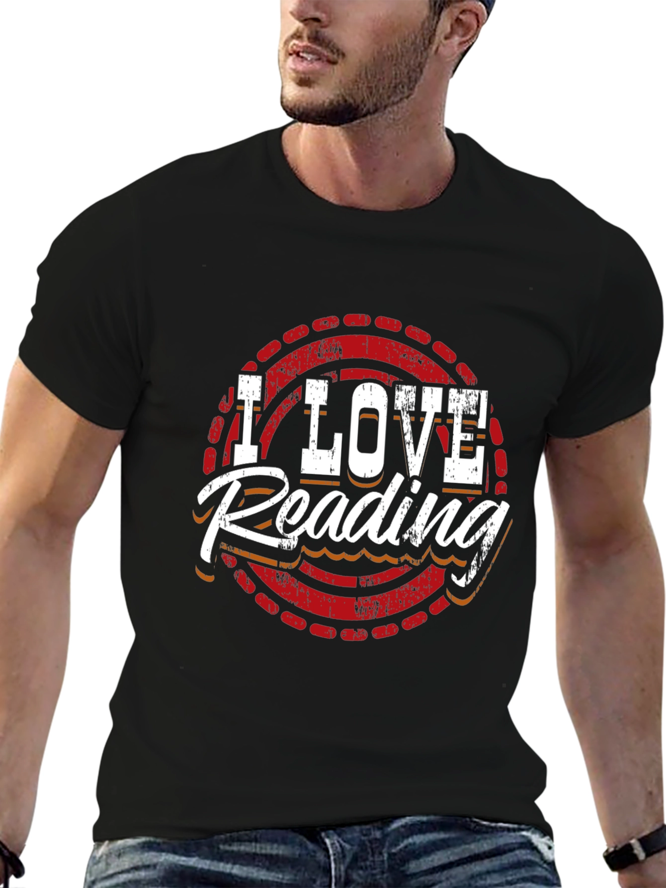 I Love Reading Graphic Tee - Black Cotton T-Shirt