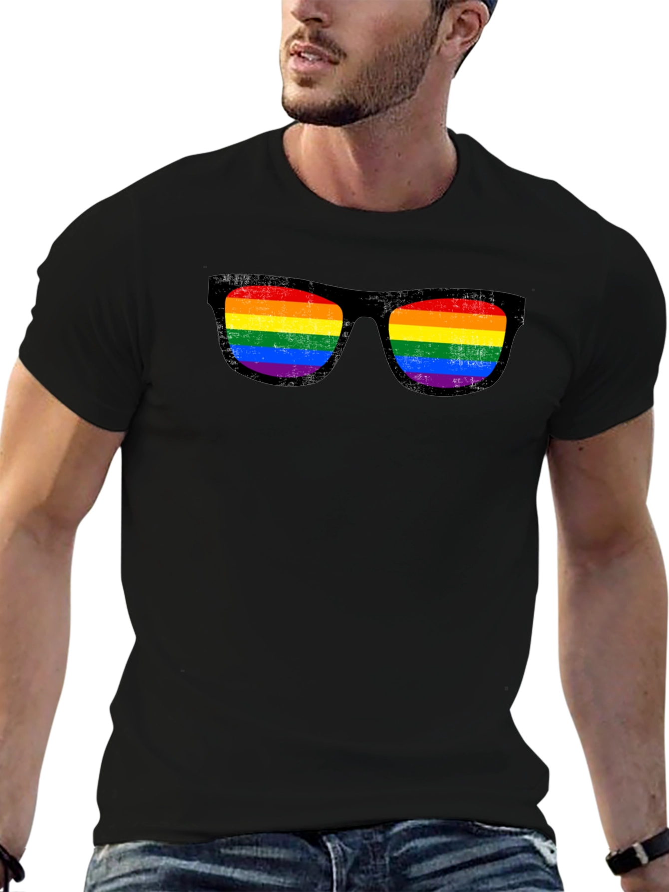 LGBTQ+ Rainbow Sunglasses Graphic Tee