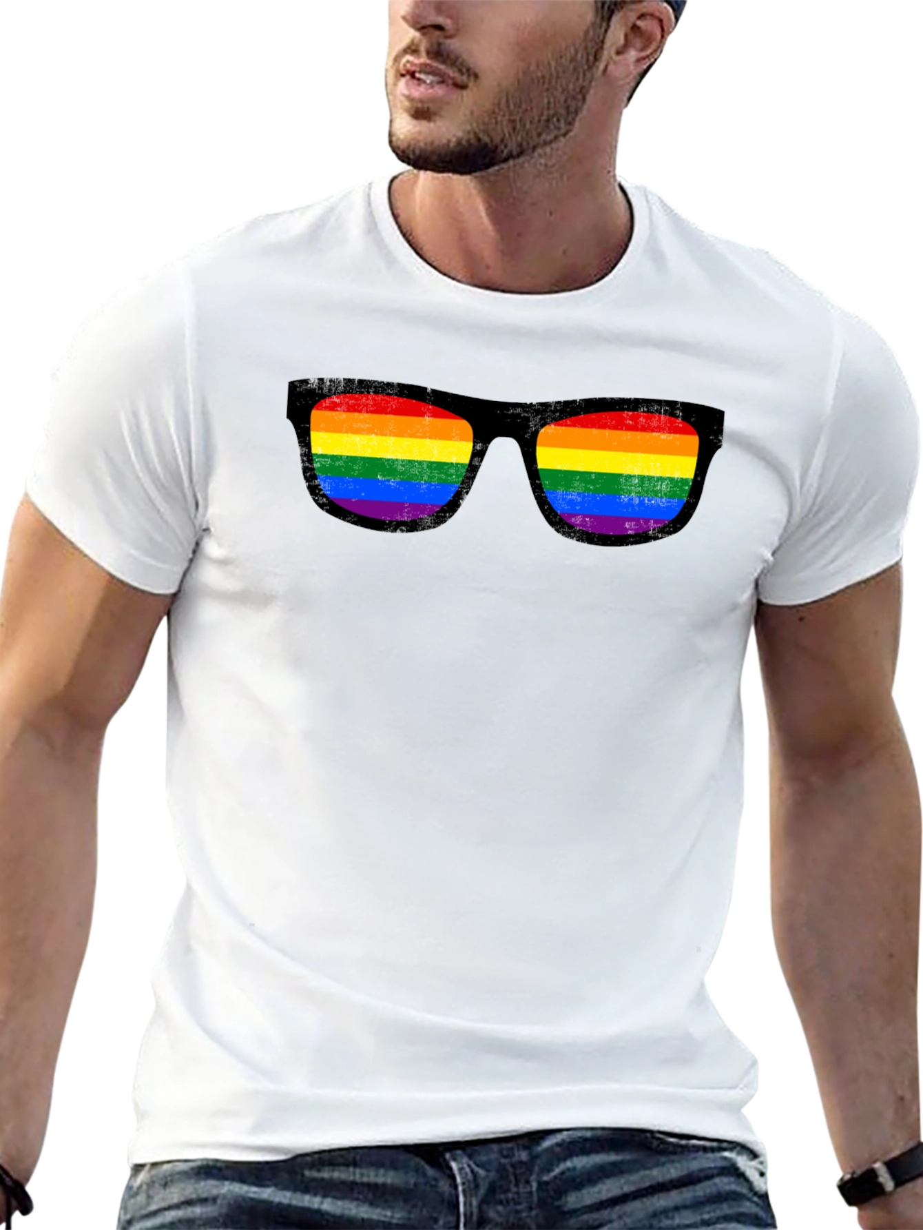 LGBTQ+ Rainbow Sunglasses Graphic Tee