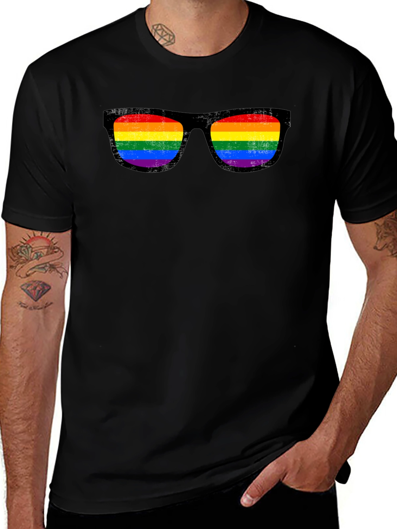 LGBTQ+ Rainbow Sunglasses Graphic Tee