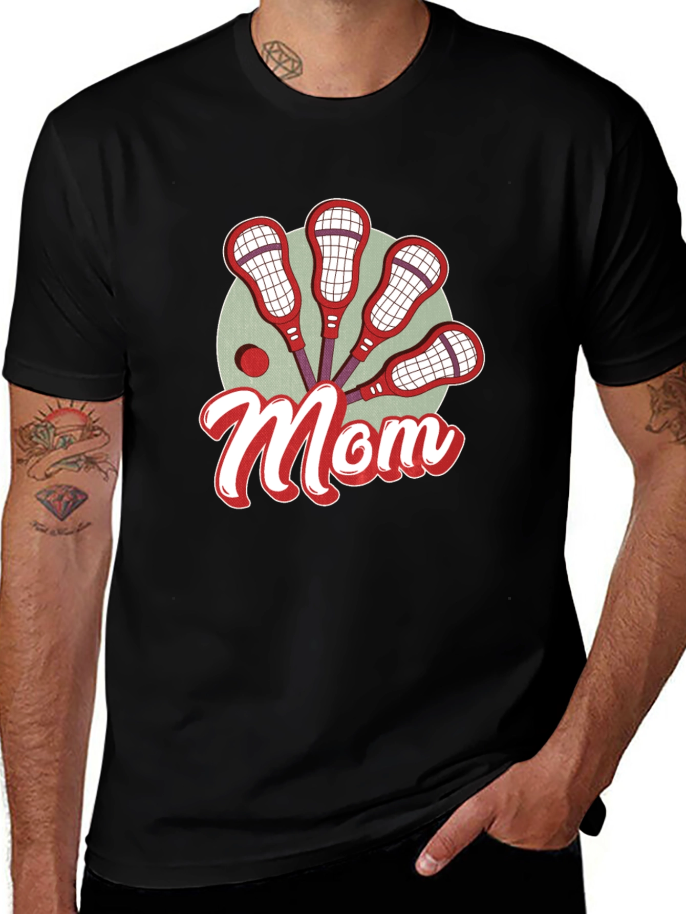 Lacrosse Mom Graphic T-Shirt - Black