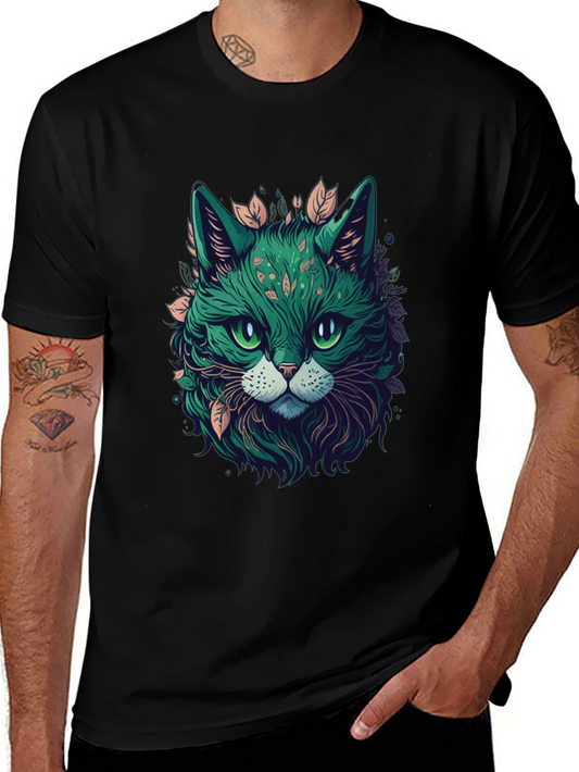 Emerald Cat Graphic Tee - Unique Design