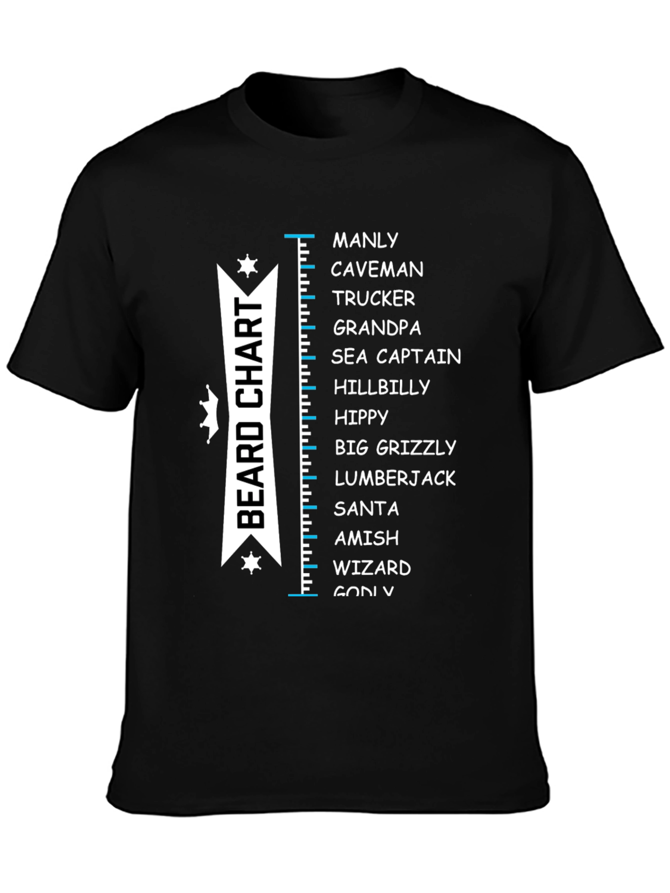 Beard Chart T-Shirt - Manly Funny Tee