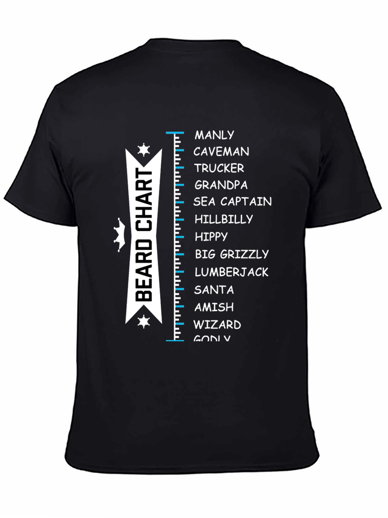 Beard Chart T-Shirt - Manly Funny Tee
