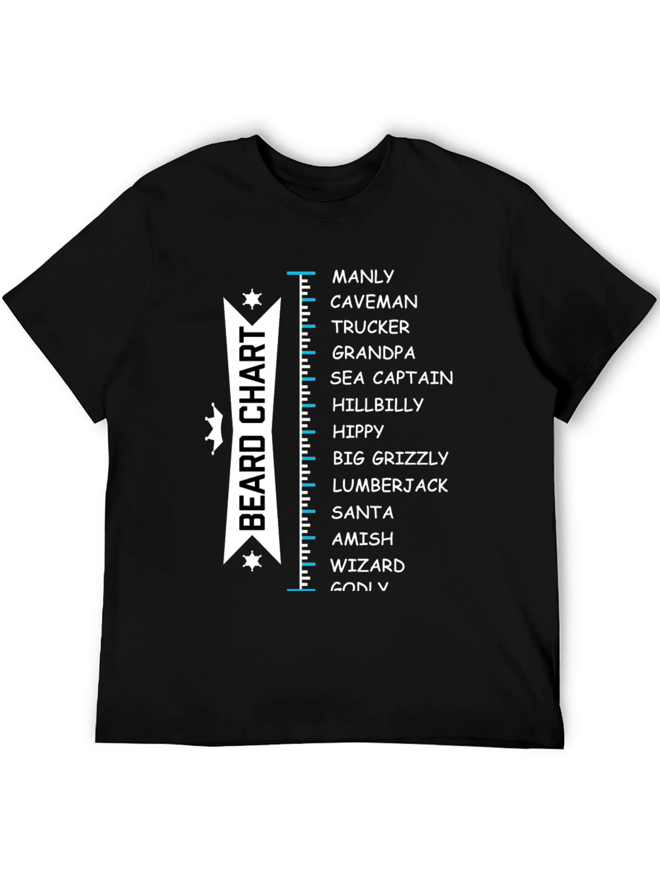 Beard Chart T-Shirt - Manly Funny Tee