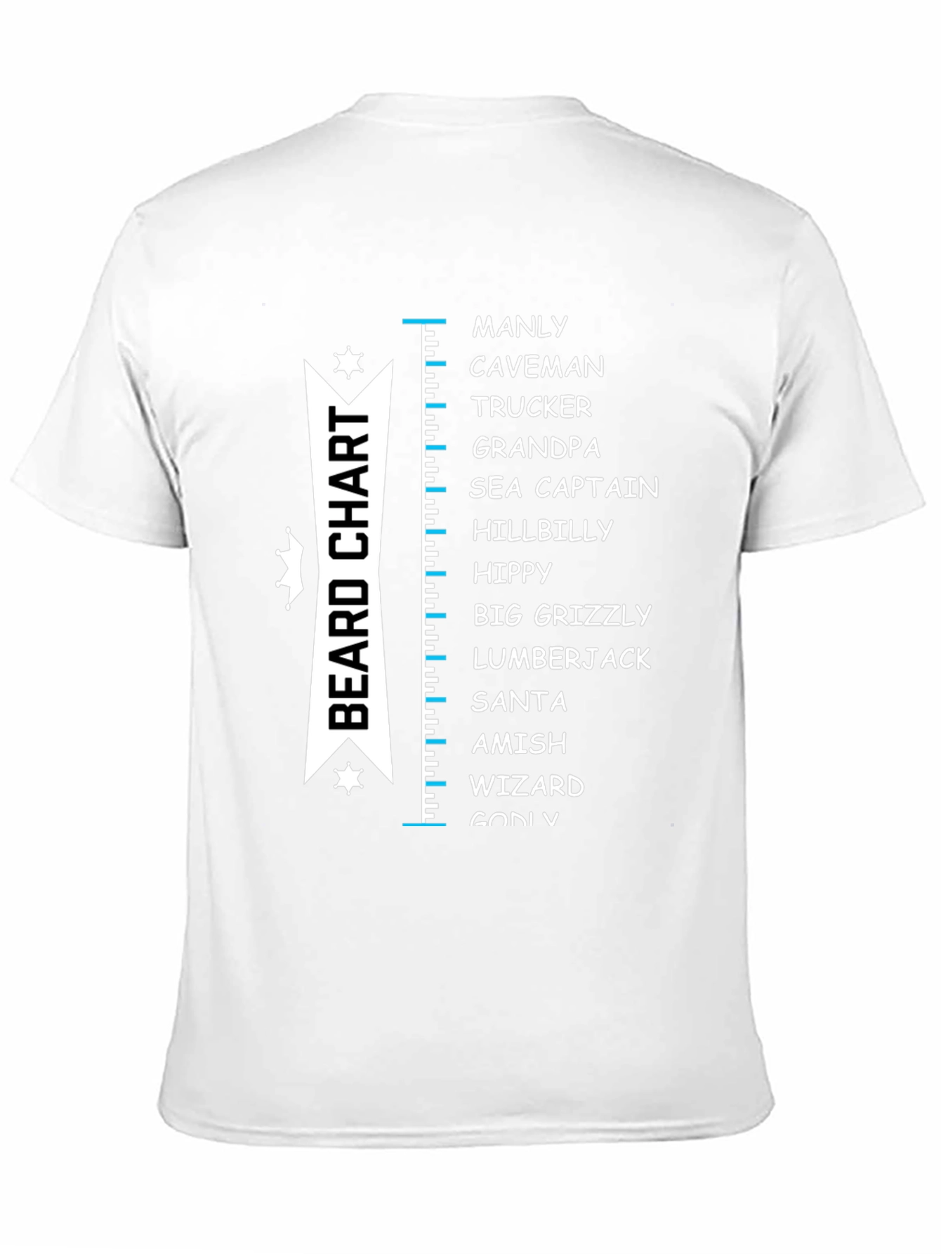 Beard Chart T-Shirt - Manly Funny Tee