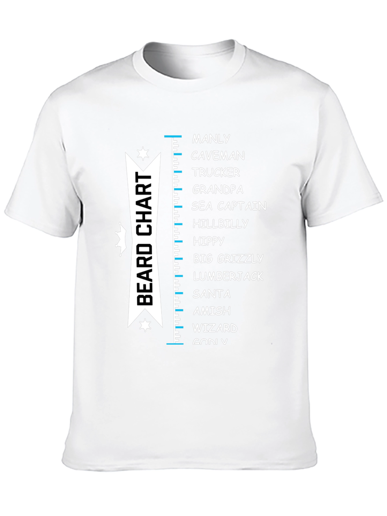Beard Chart T-Shirt - Manly Funny Tee