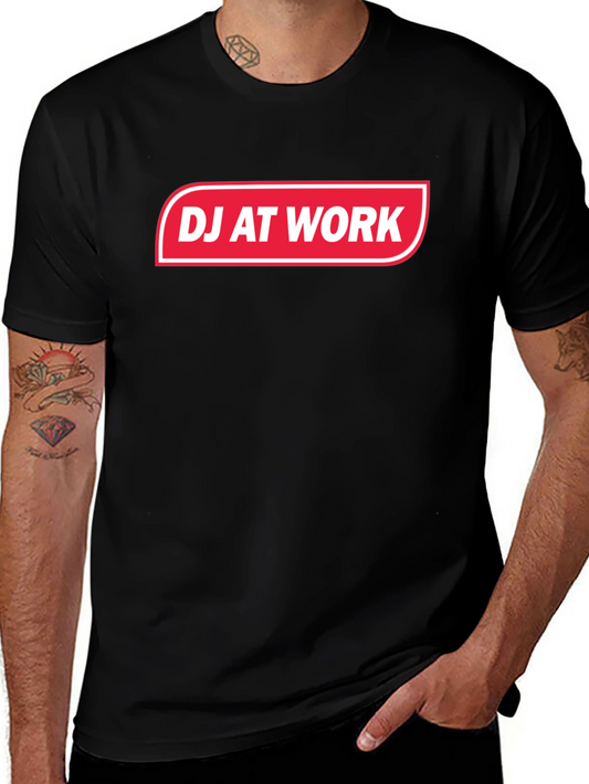 DJ At Work Graphic Tee - Black Cotton Blend