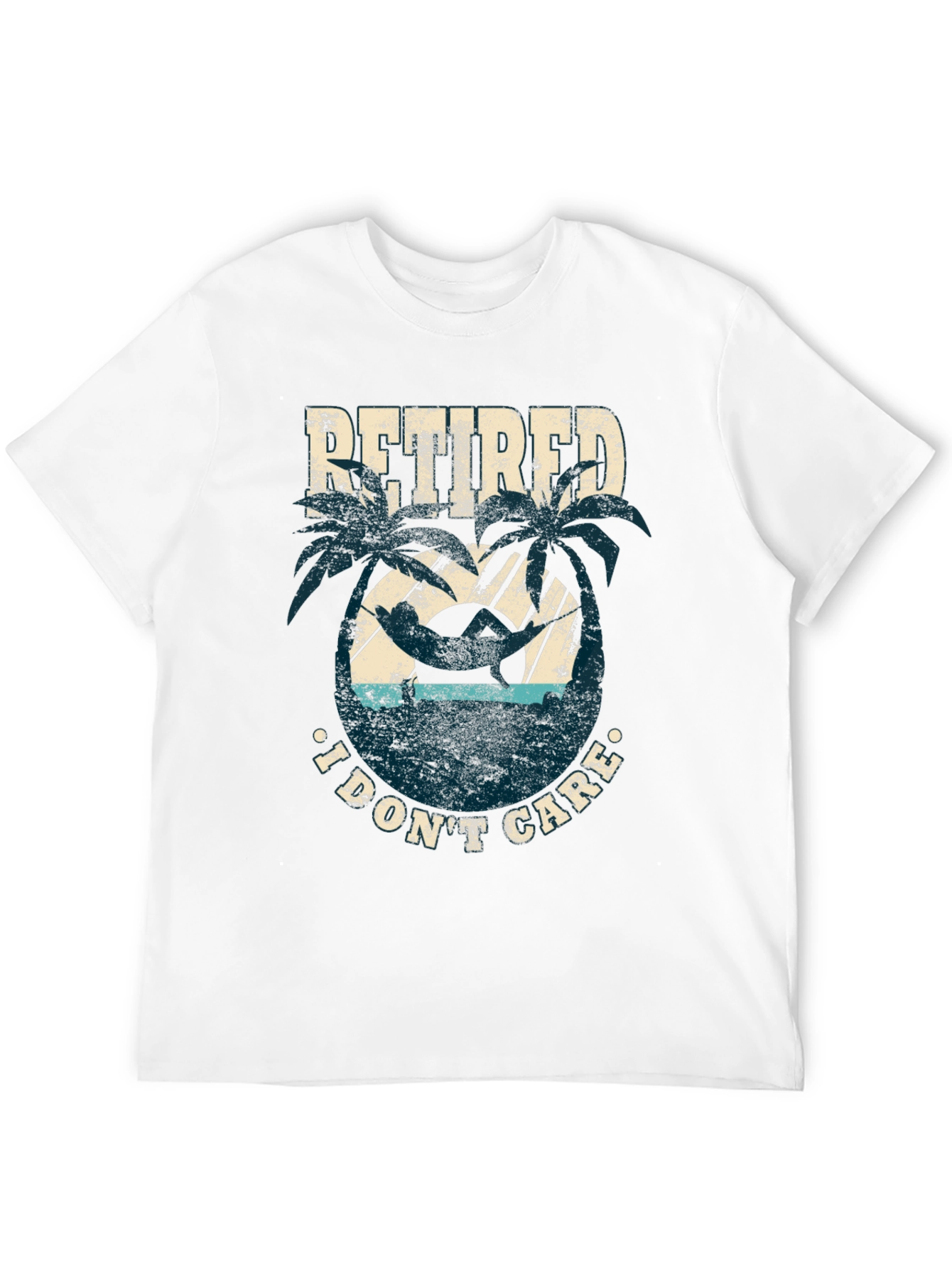 Retired I Dont Care Black Graphic Tee