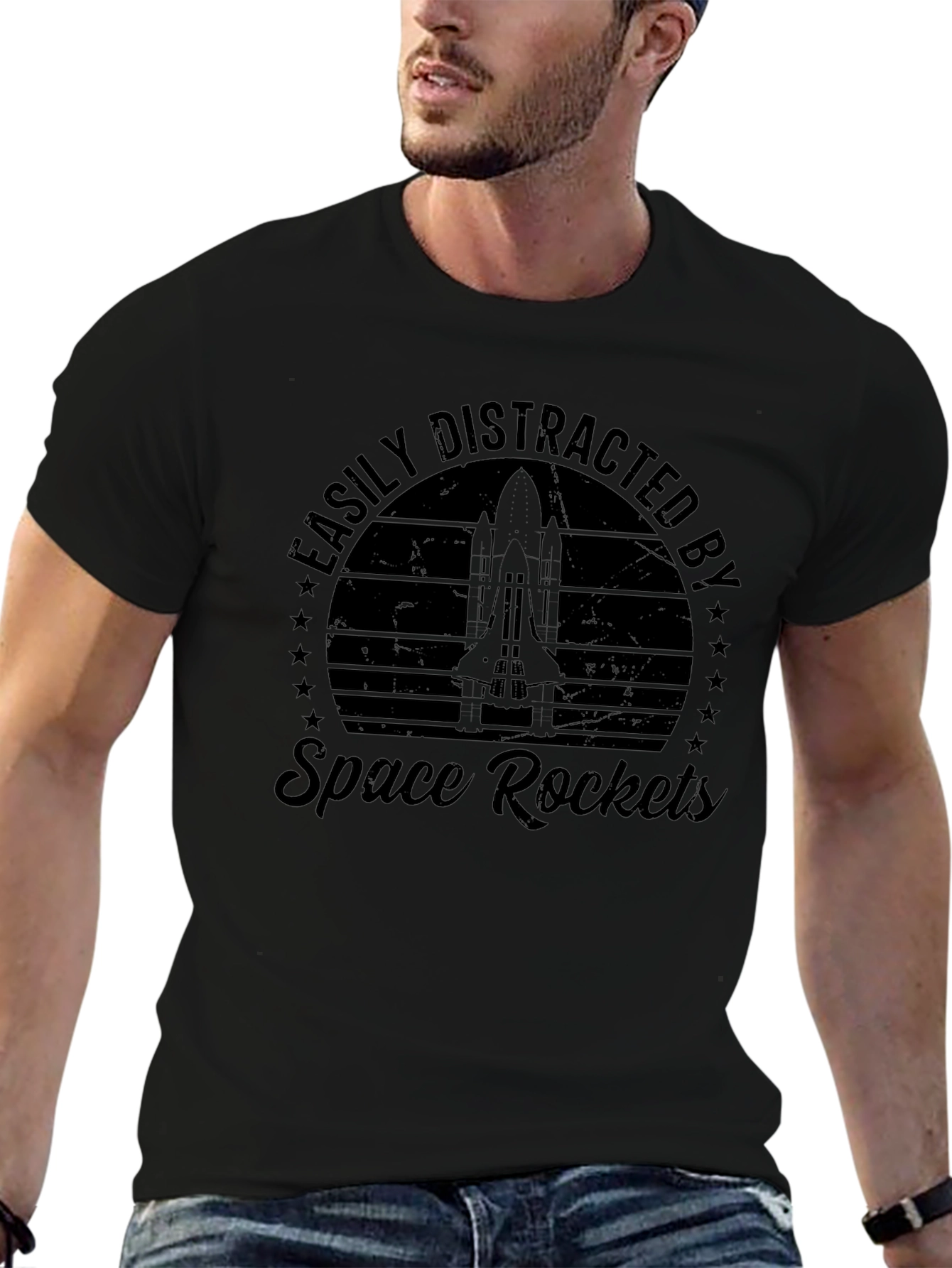 Easily Distracted By Space Rockets T-Shirt