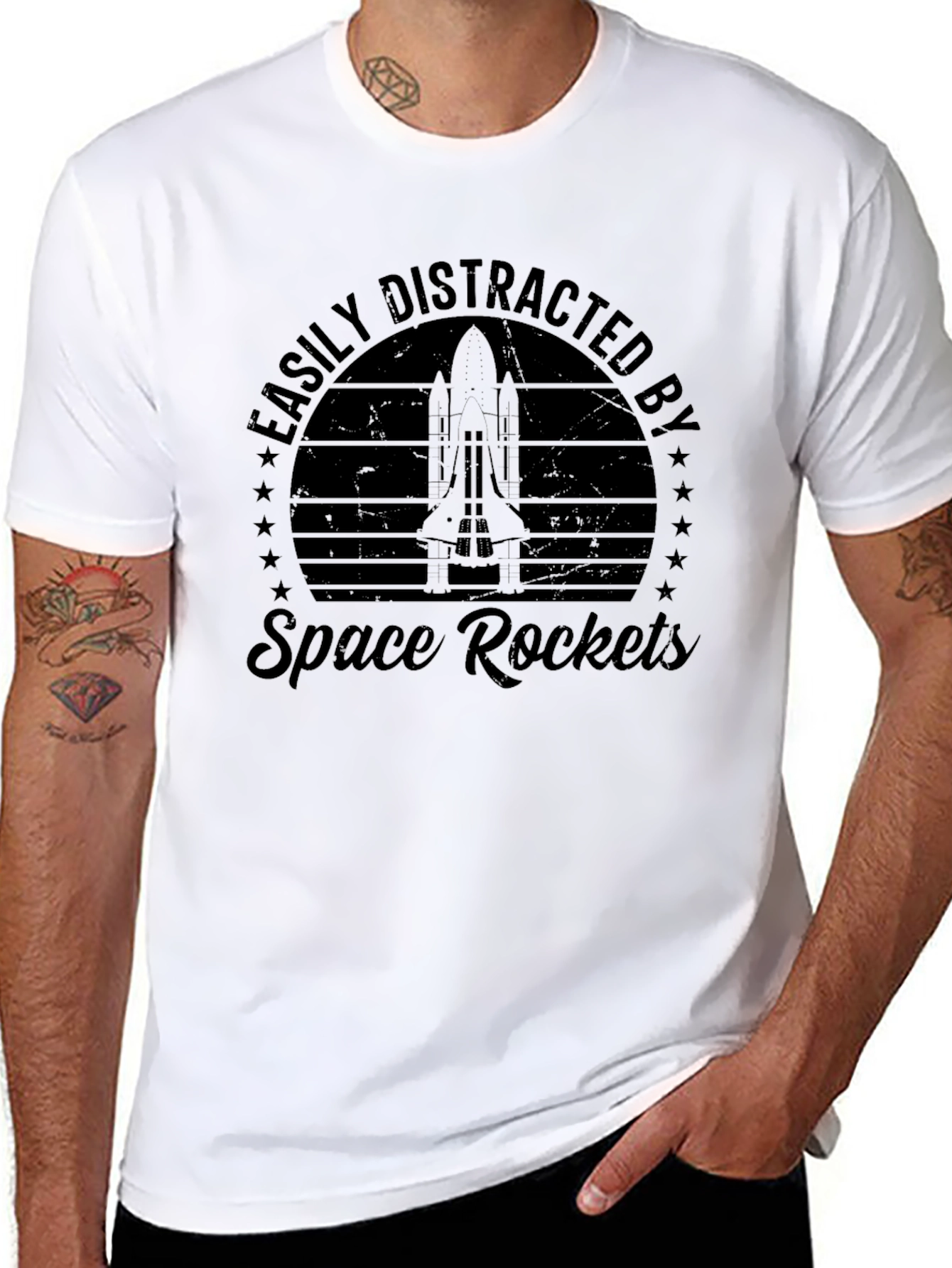 Easily Distracted By Space Rockets T-Shirt
