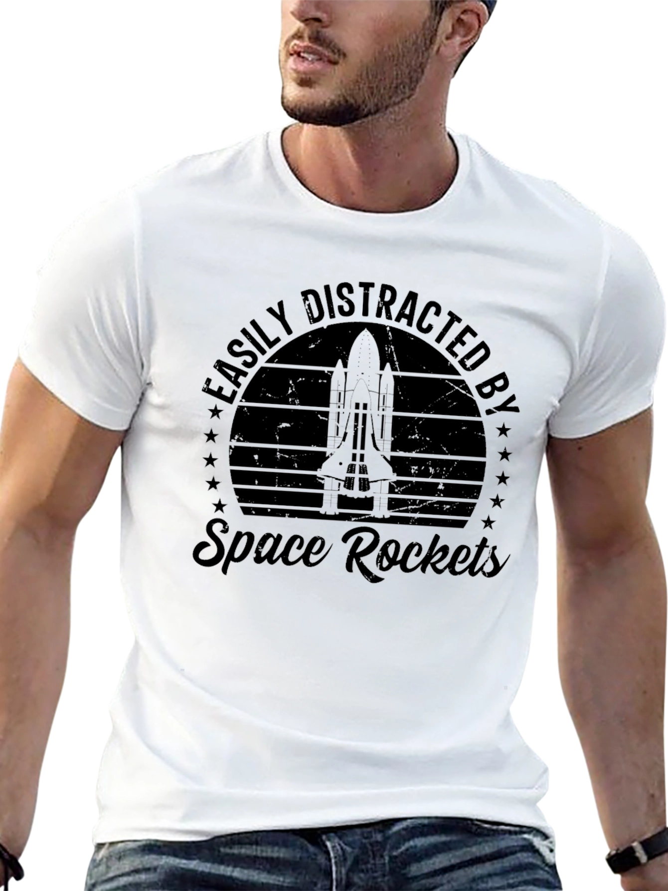 Easily Distracted By Space Rockets T-Shirt
