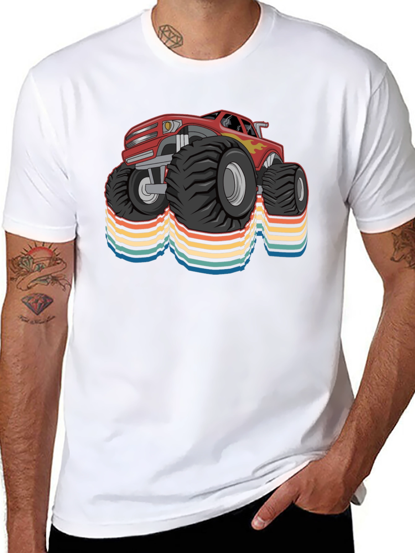 Monster Truck Retro T-Shirt - Cool Car Design