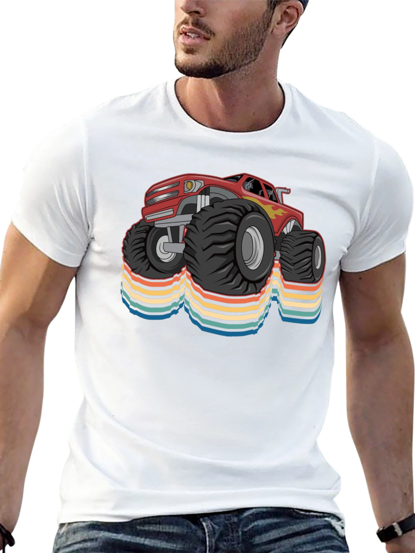 Monster Truck Retro T-Shirt - Cool Car Design