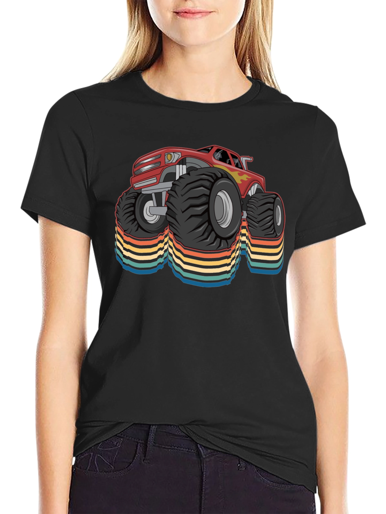 Monster Truck Retro T-Shirt - Cool Car Design