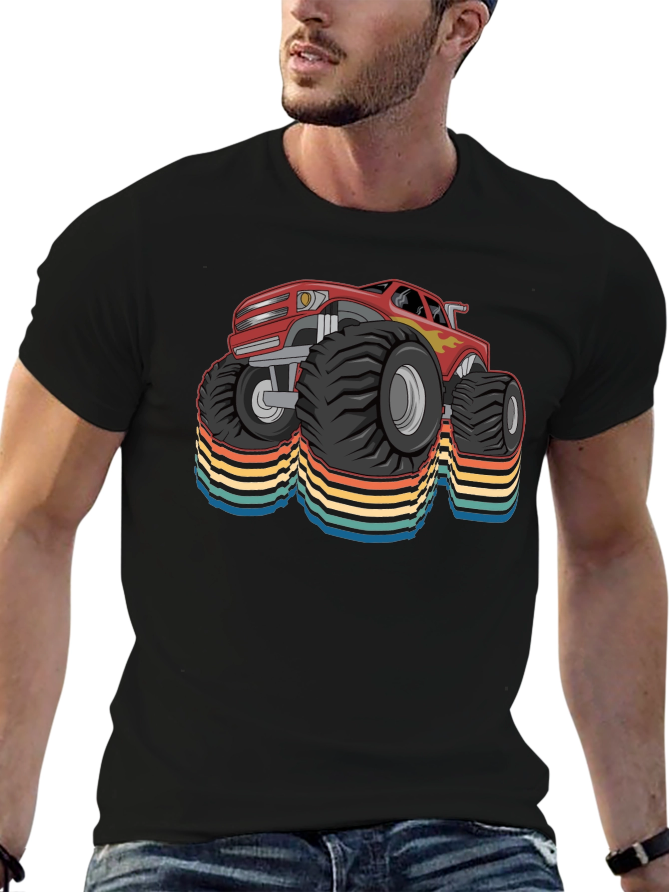 Monster Truck Retro T-Shirt - Cool Car Design