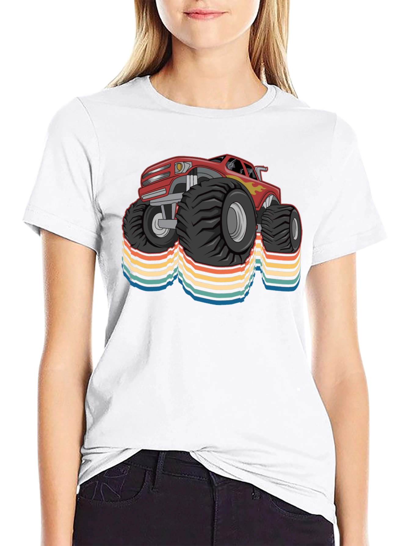 Monster Truck Retro T-Shirt - Cool Car Design
