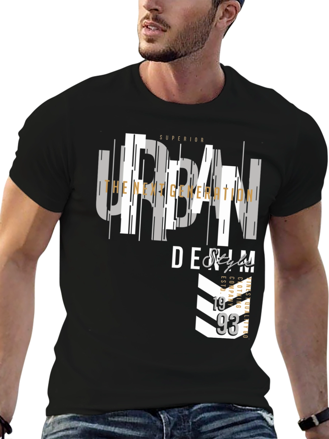 Urban Denim Graphic Print T-Shirt