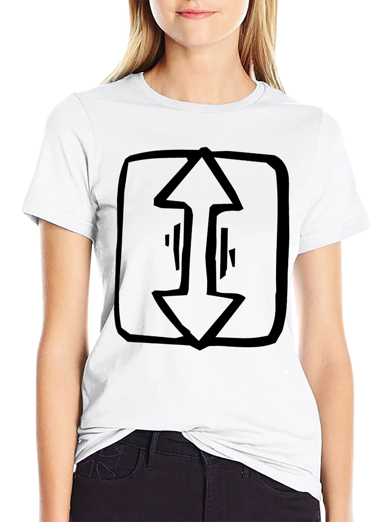 Abstract Arrow Graphic Black T-Shirt