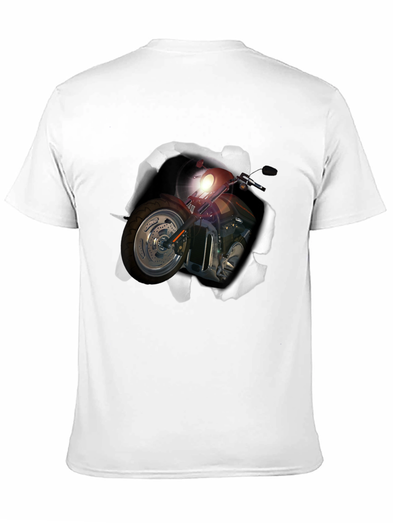 Motorcycle T-Shirt: Ripped Hole Design