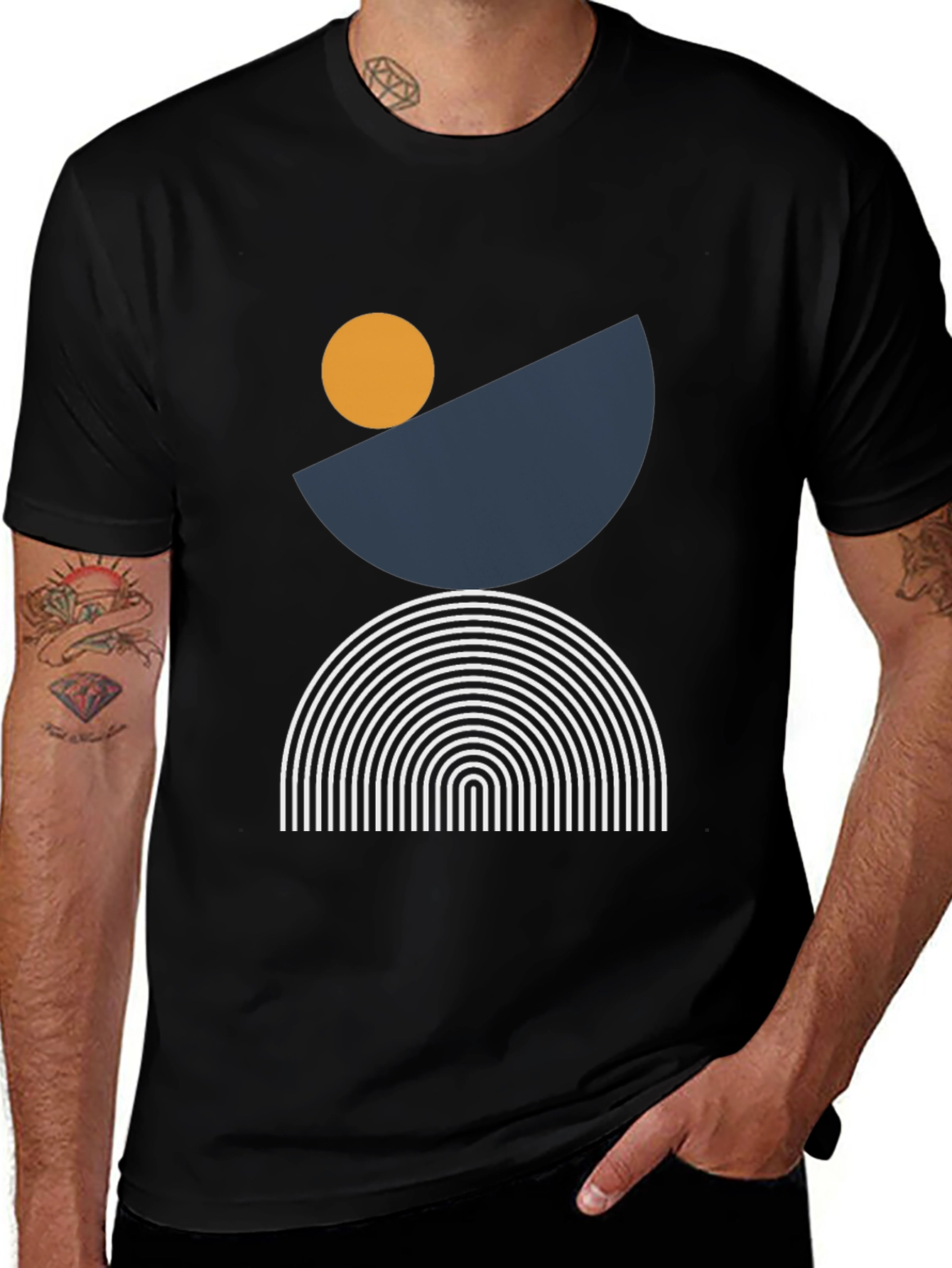 Geometric Graphic Tee - Modern Design