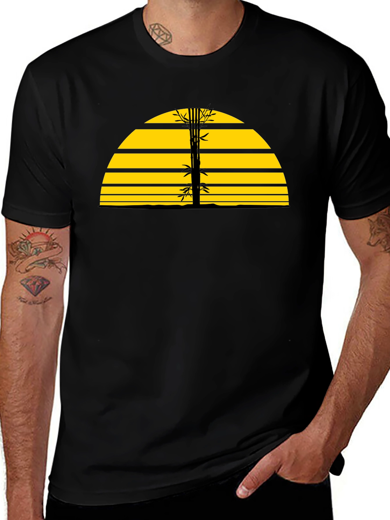 Sunset Bamboo Graphic T-Shirt