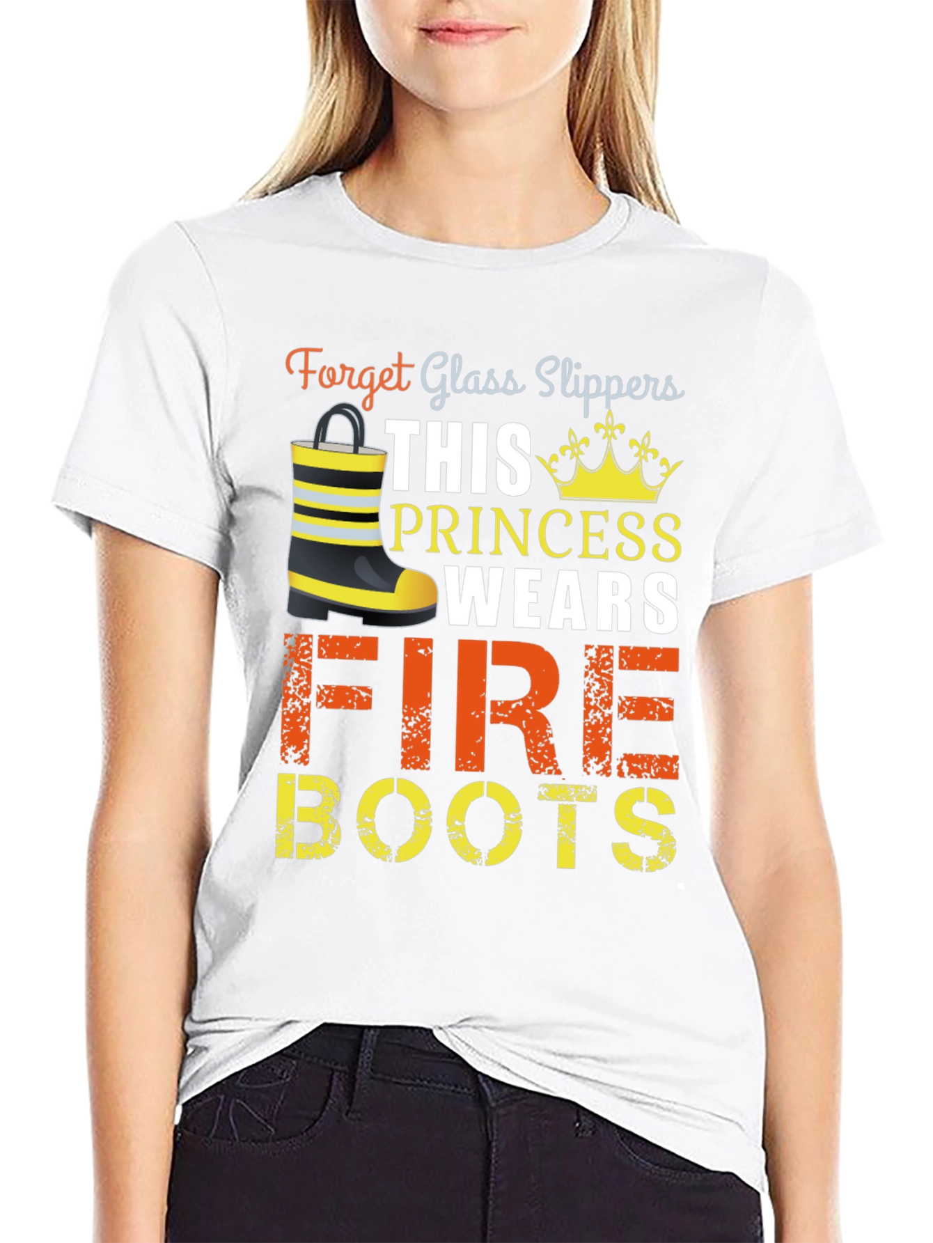 Firefighter Princess T-Shirt Fire Boots