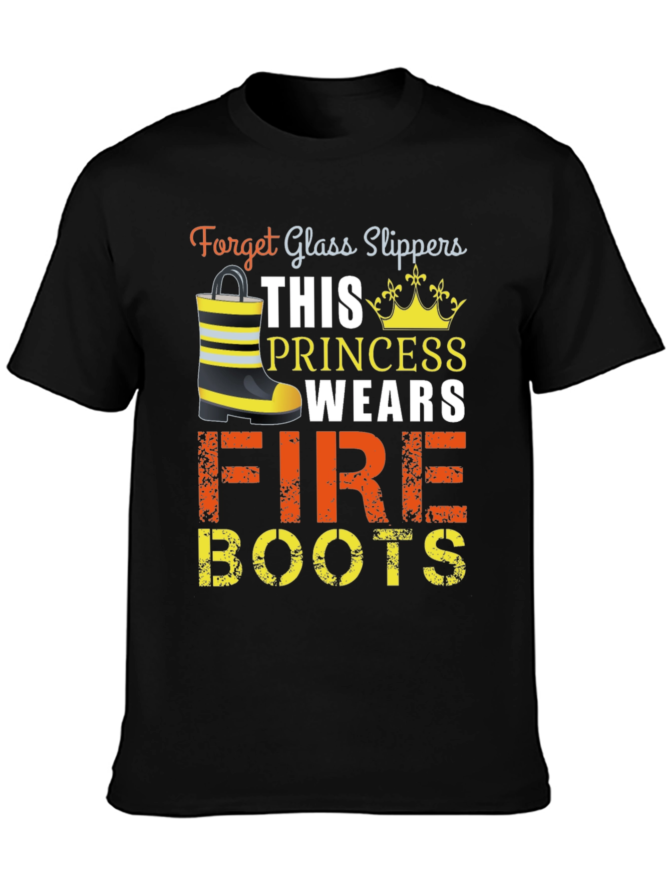 Firefighter Princess T-Shirt Fire Boots