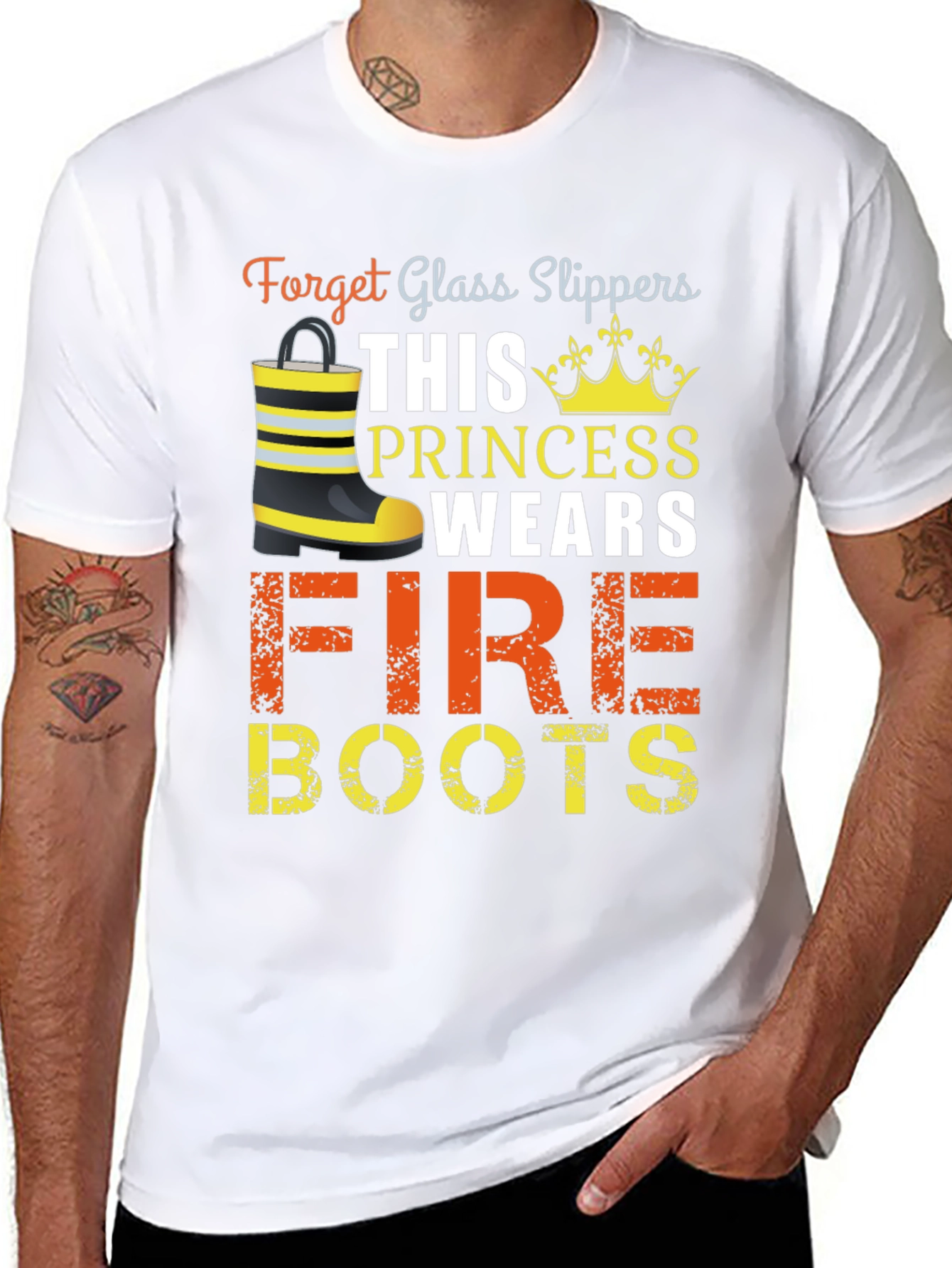 Firefighter Princess T-Shirt Fire Boots