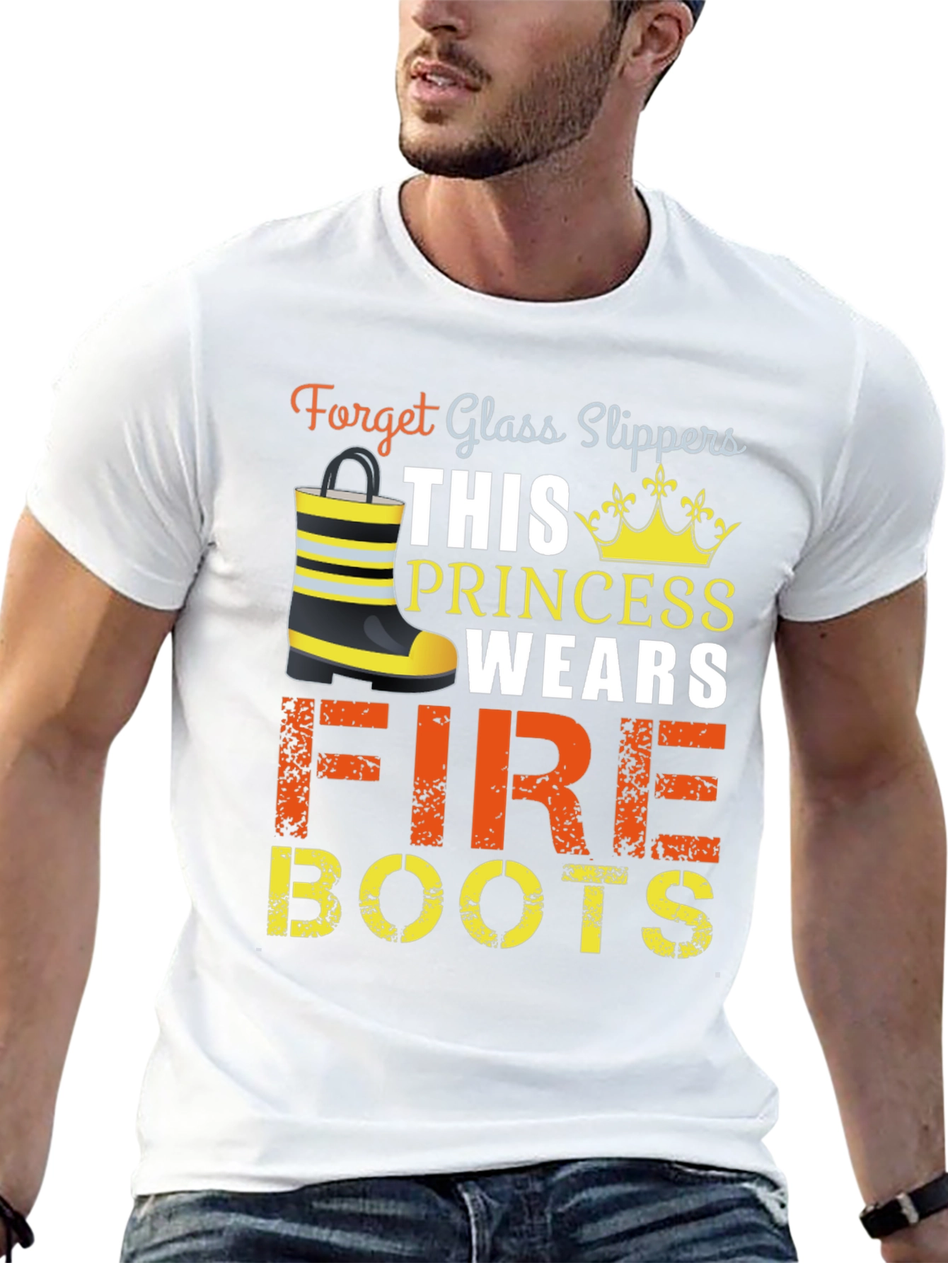 Firefighter Princess T-Shirt Fire Boots