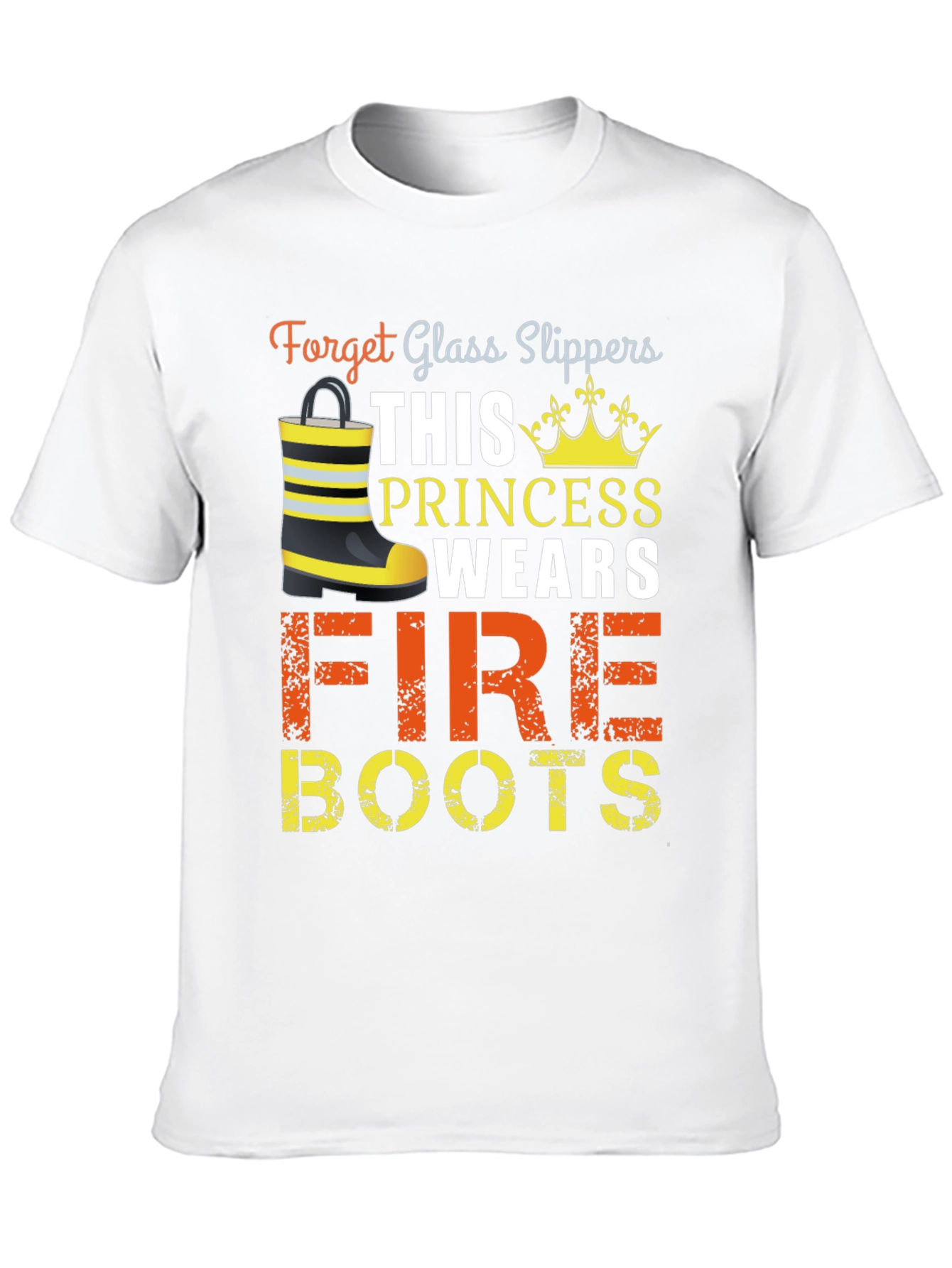 Firefighter Princess T-Shirt Fire Boots