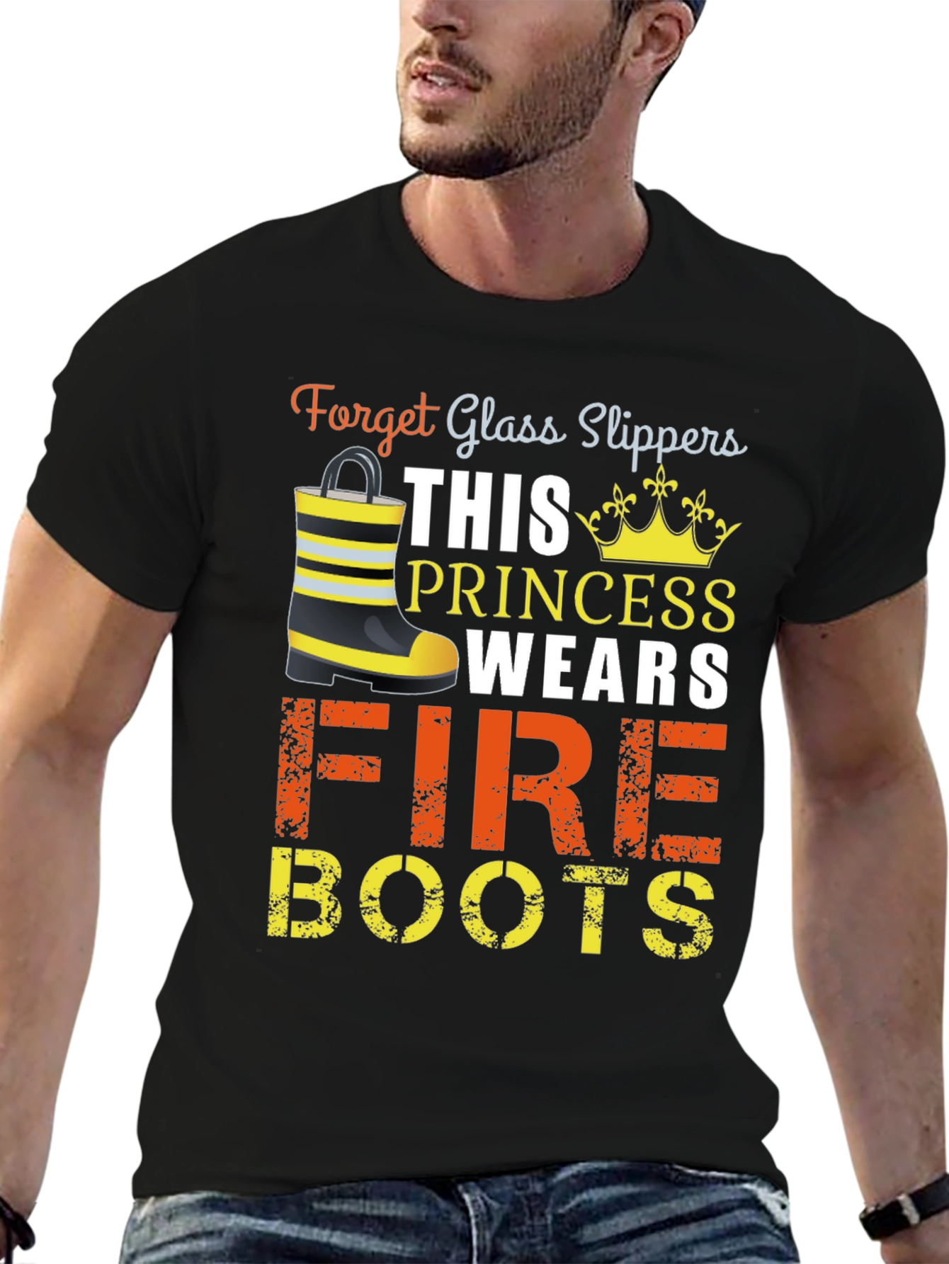 Firefighter Princess T-Shirt Fire Boots