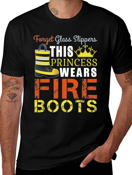 Firefighter Princess T-Shirt Fire Boots