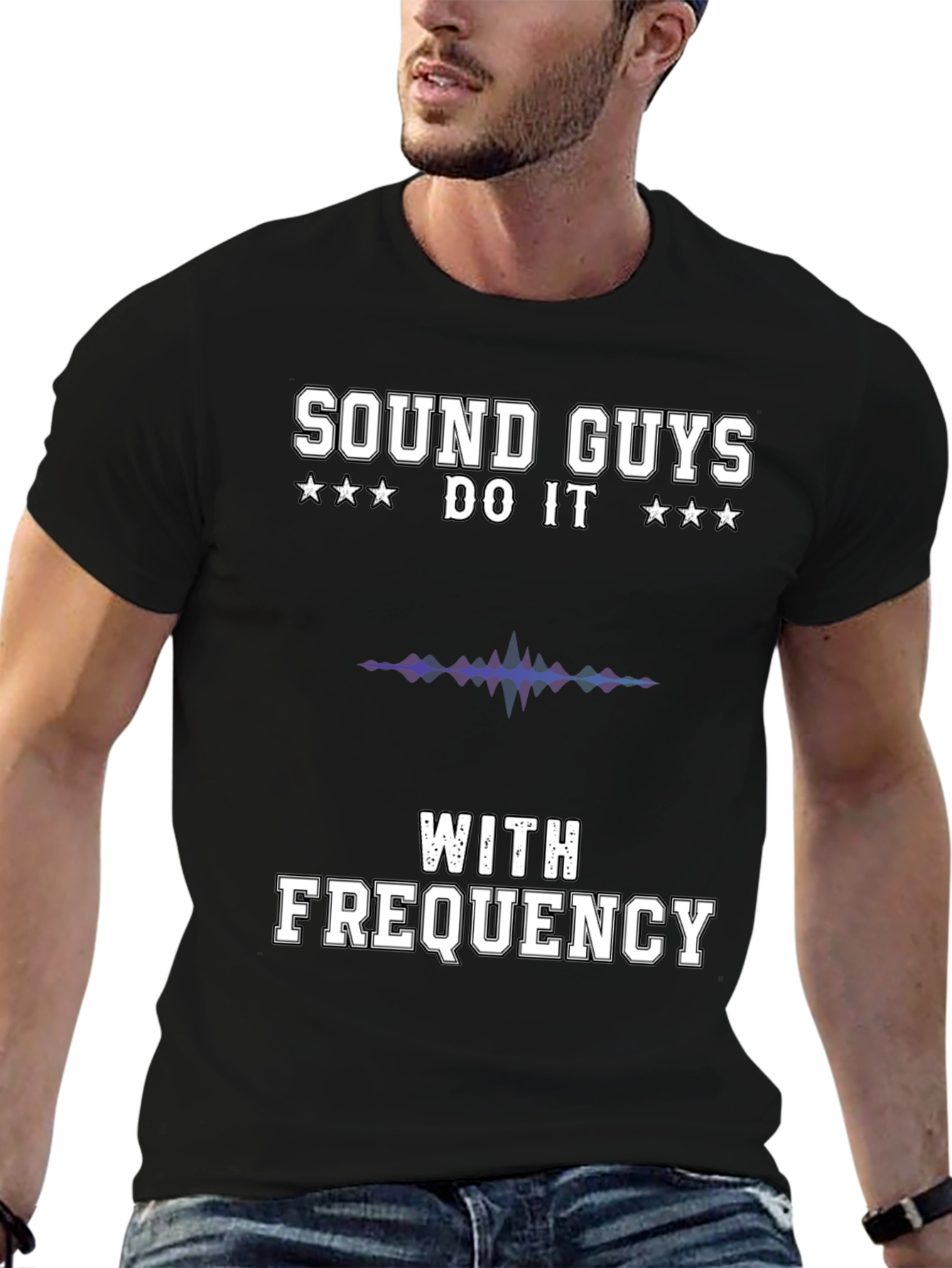 Sound Guys Do It With Frequency Black T-Shirt
