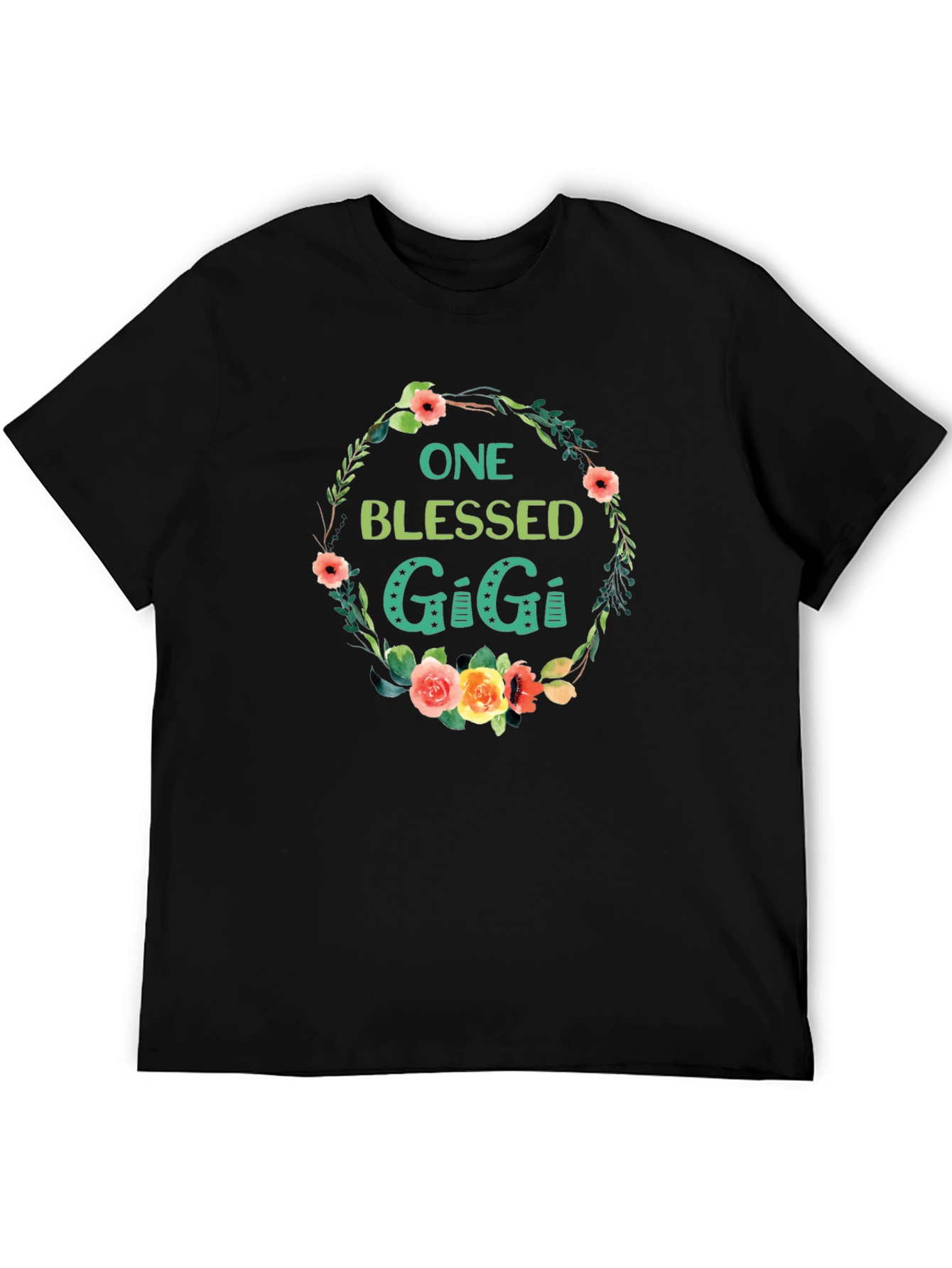 Blessed Gigi Floral Wreath Graphic Tee