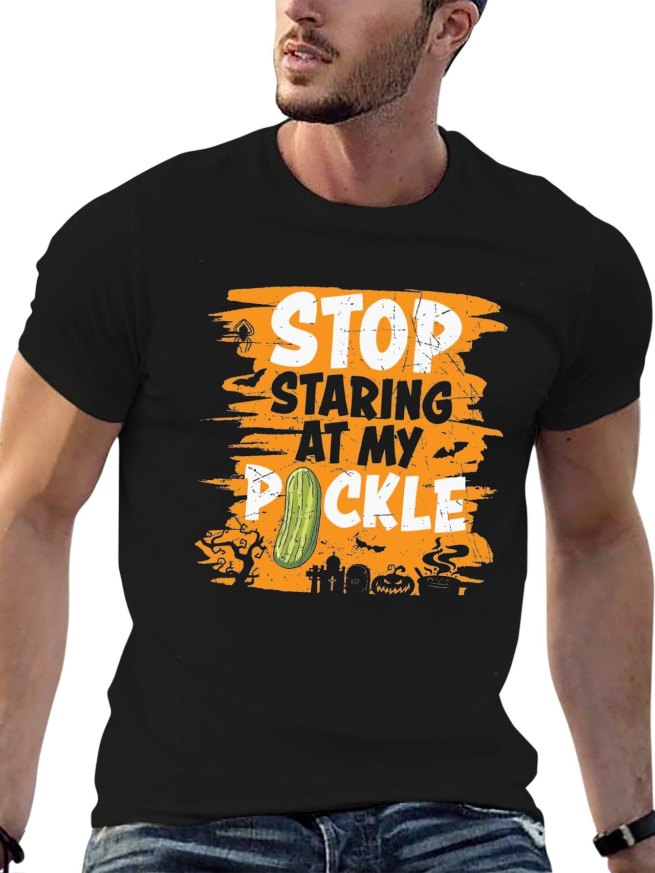 Stop Staring At My Pickle Halloween T-Shirt