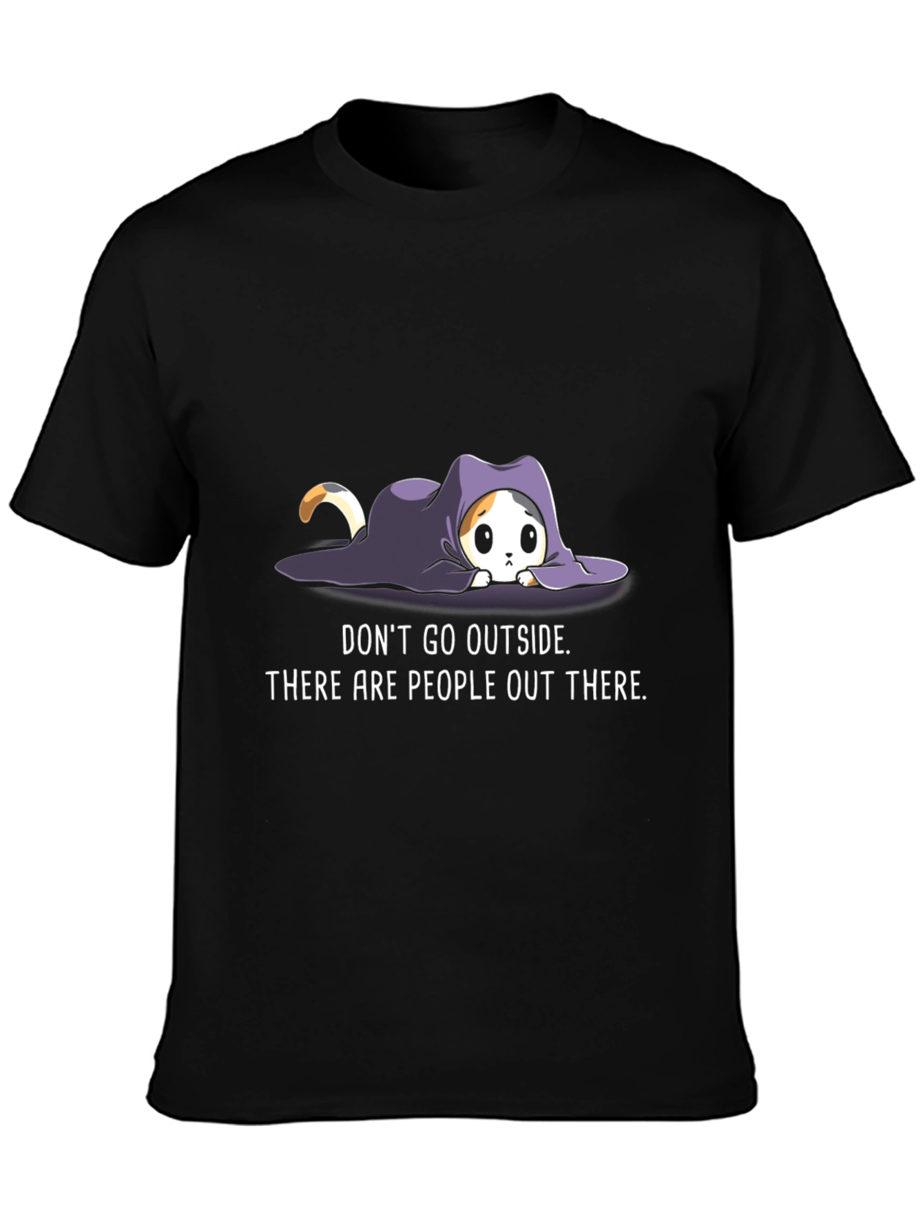 Introvert Cat Graphic Tee - Stay Home Comfort