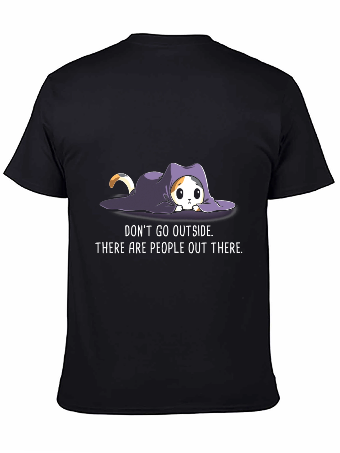Introvert Cat Graphic Tee - Stay Home Comfort