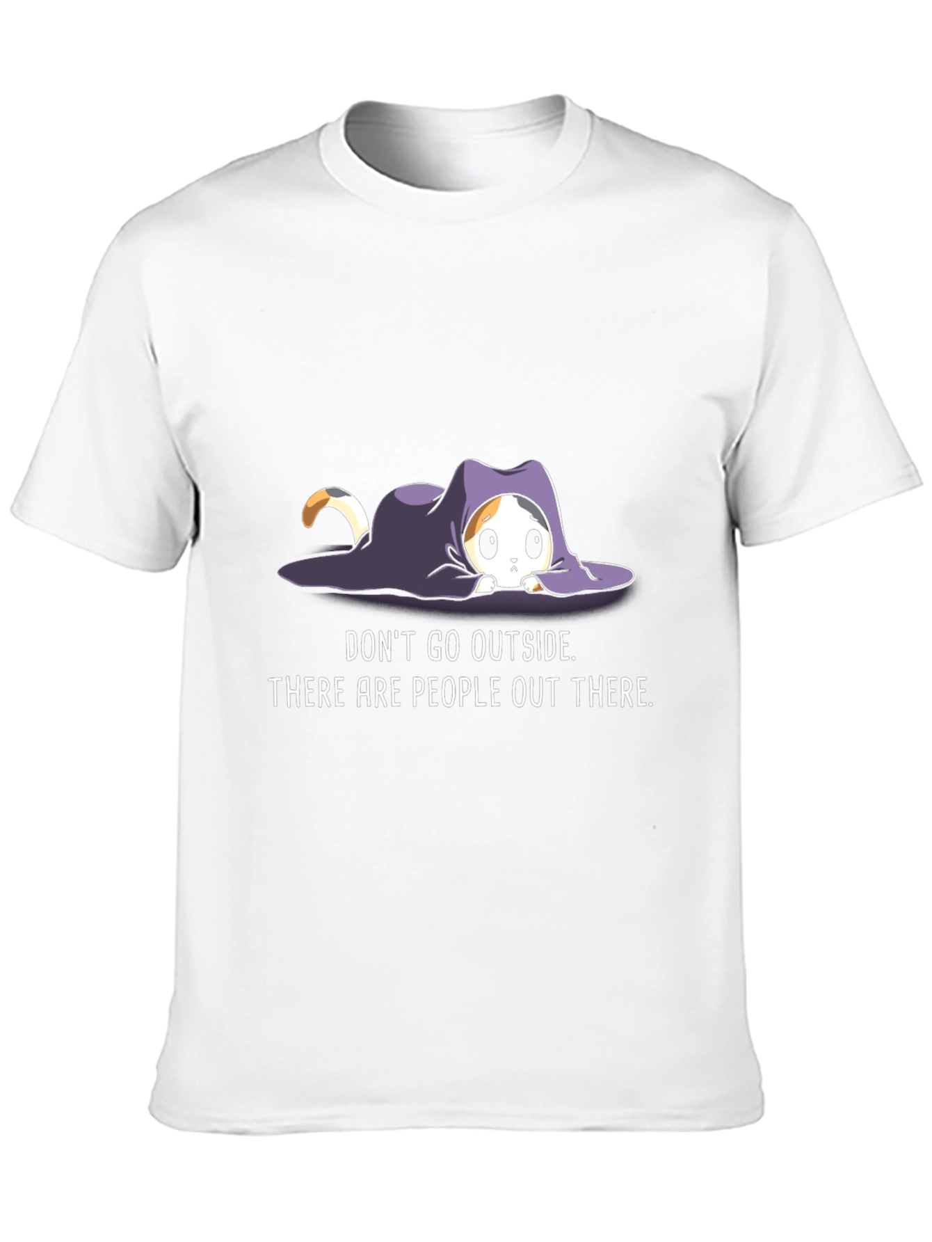 Introvert Cat Graphic Tee - Stay Home Comfort