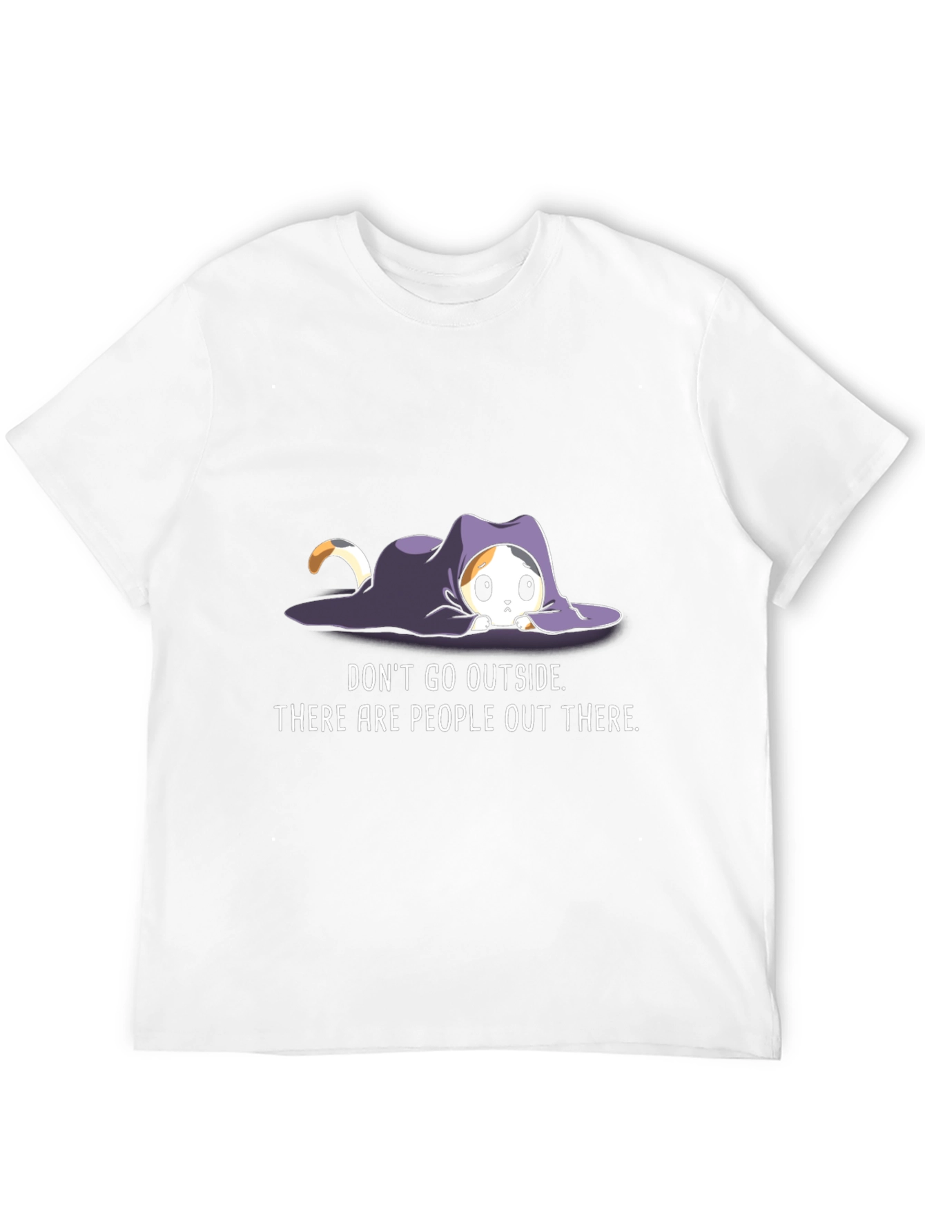 Introvert Cat Graphic Tee - Stay Home Comfort