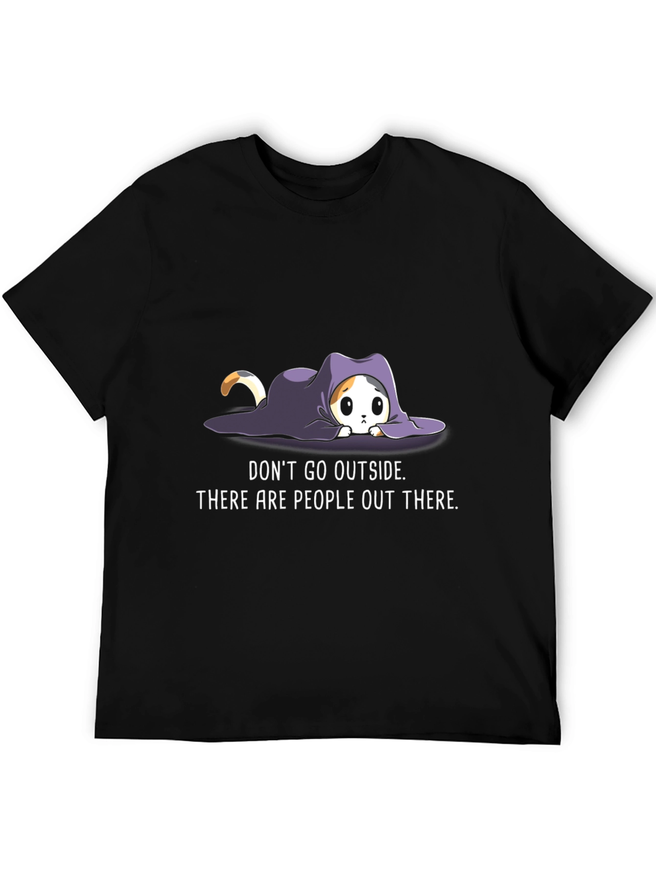 Introvert Cat Graphic Tee - Stay Home Comfort