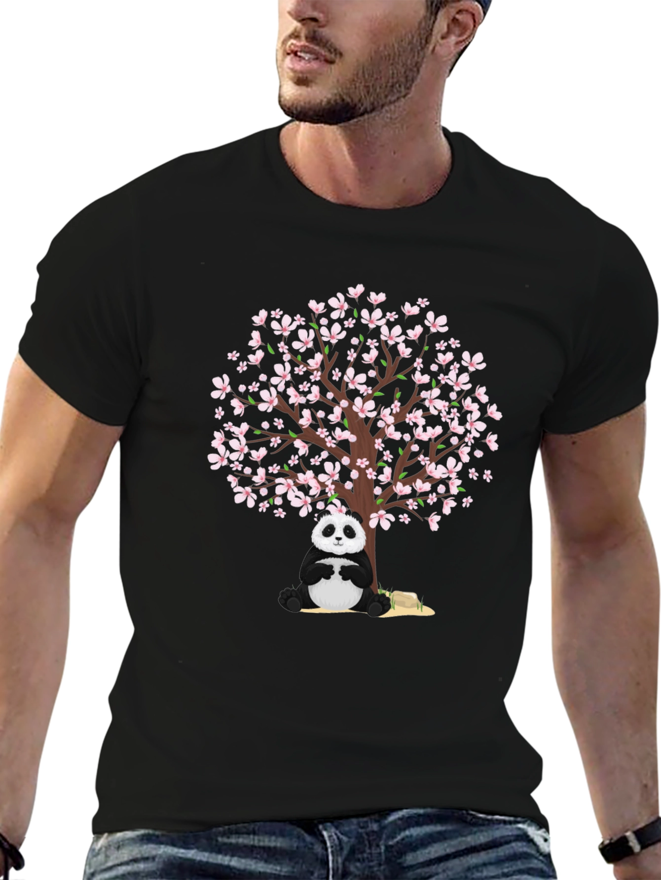 Panda & Cherry Blossom Tree Graphic Tee