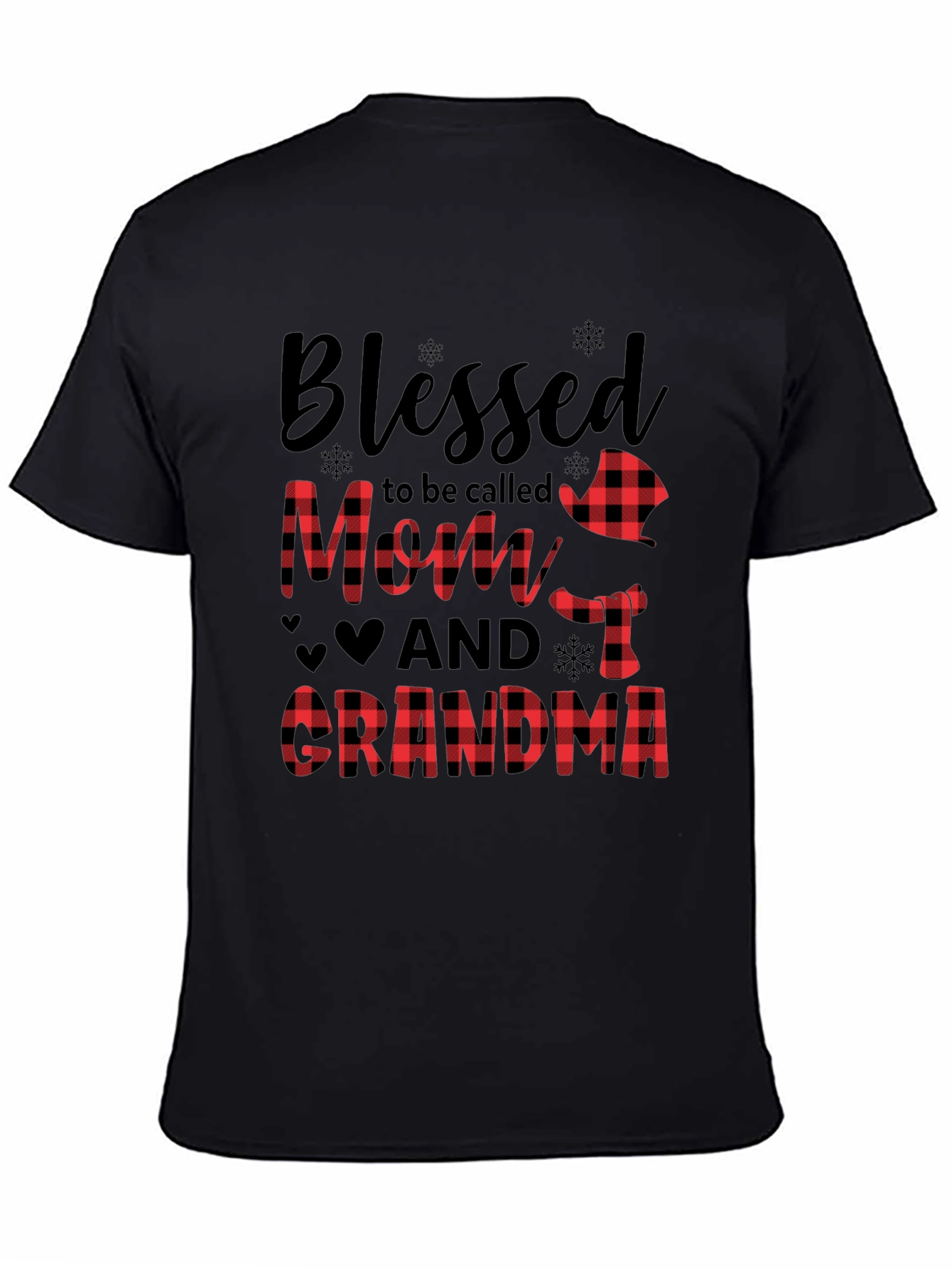 Blessed Mom and Grandma Plaid Graphic Tee